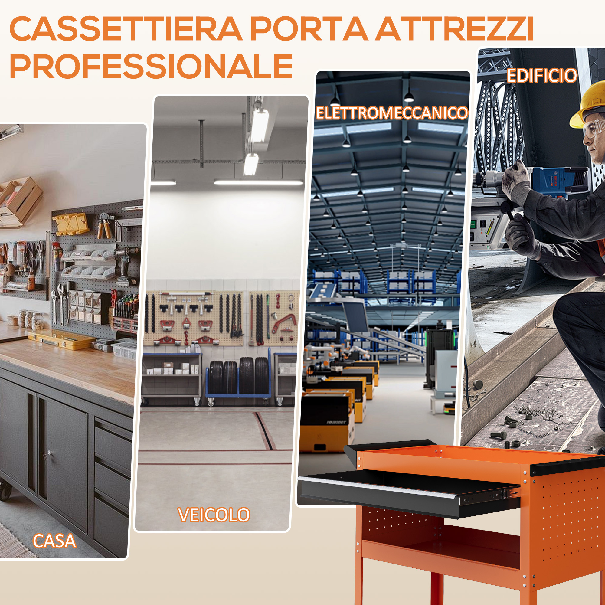 Organisation complète des outils dans le garage‑atelier