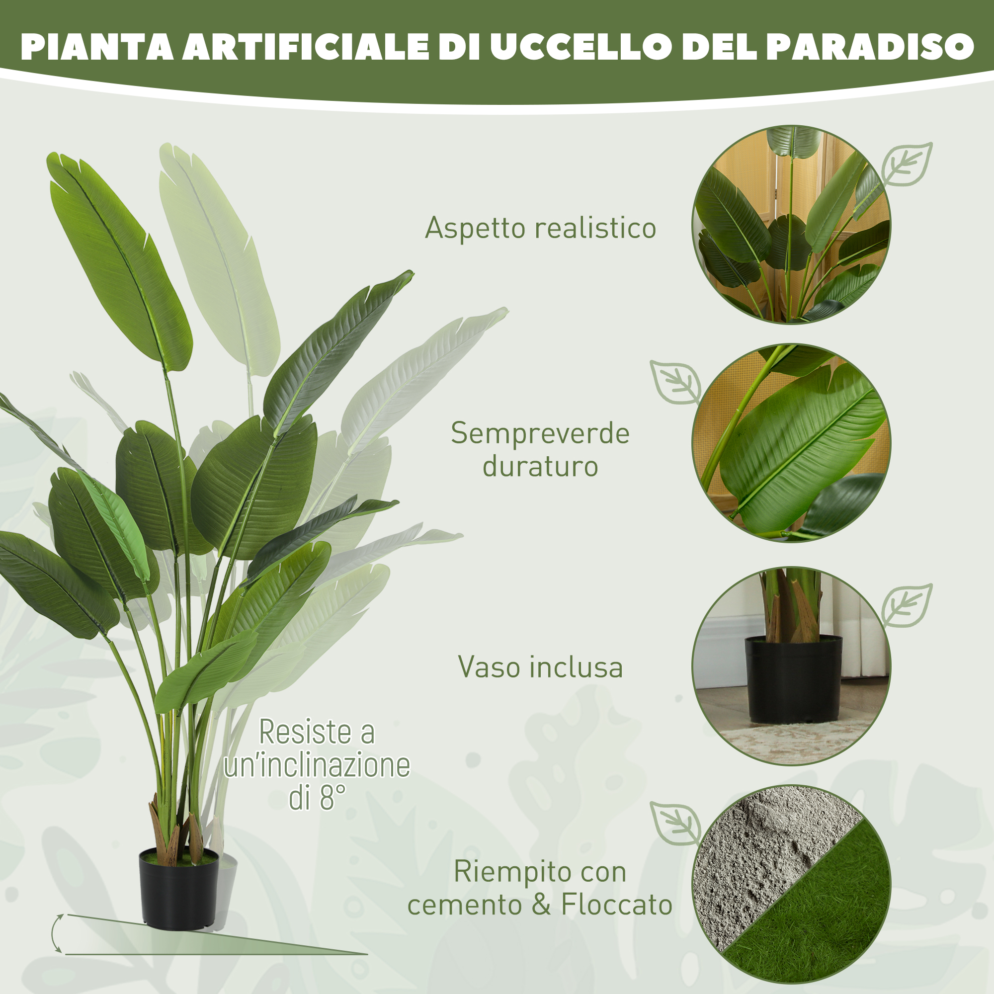 Plante artificielle oiseau du paradis 160cm