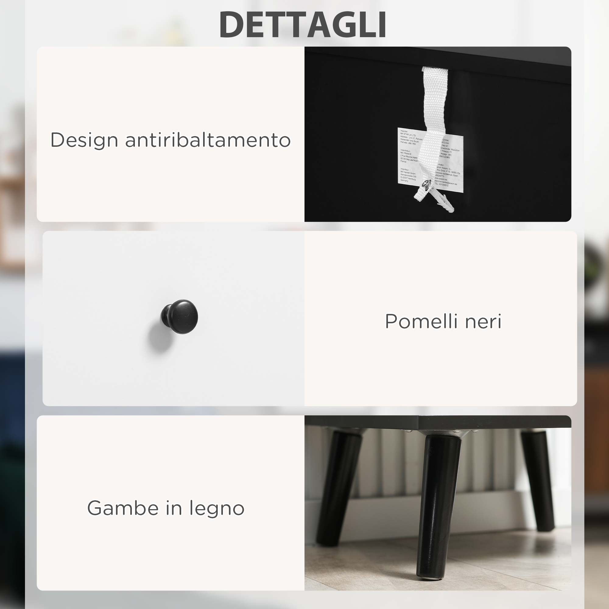 Commode en situation dans une chambre moderne