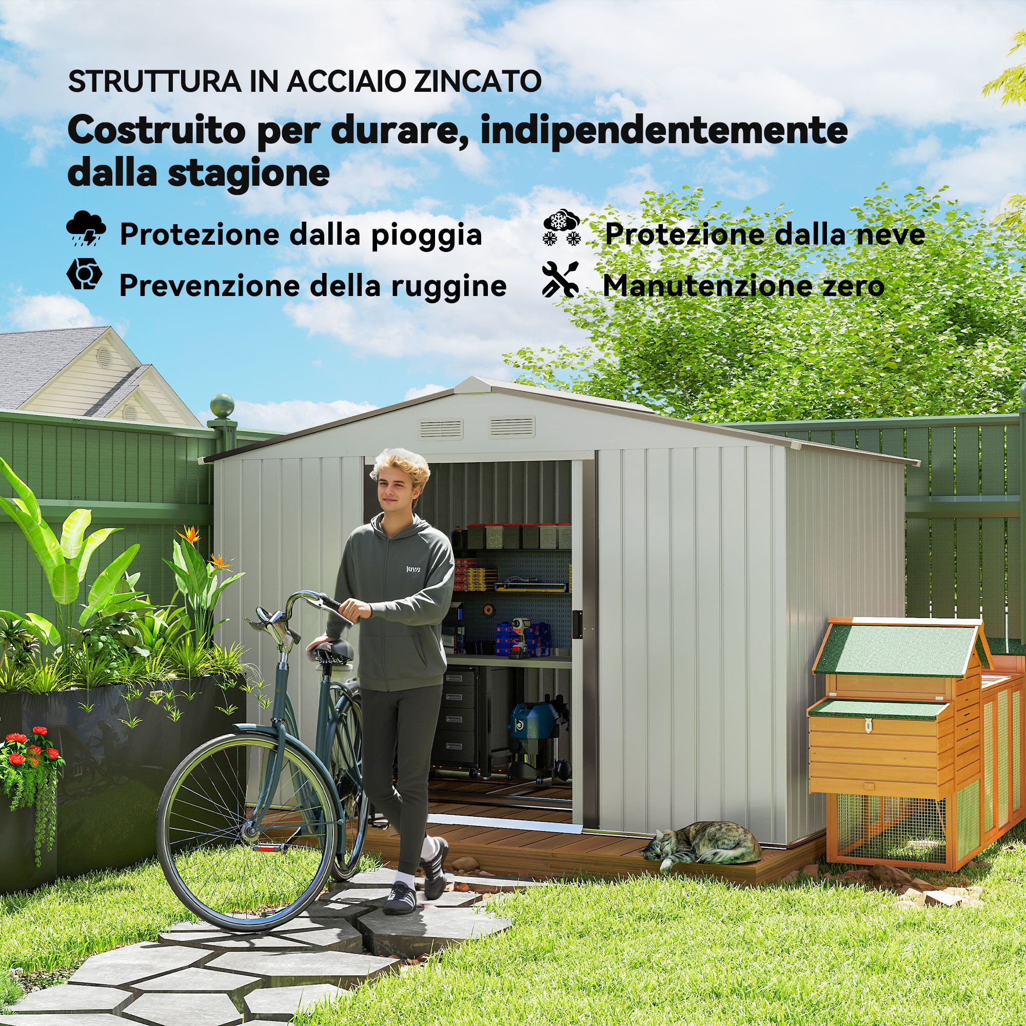 Verzinkte Stahlkonstruktion und Gartenhausbelüftung