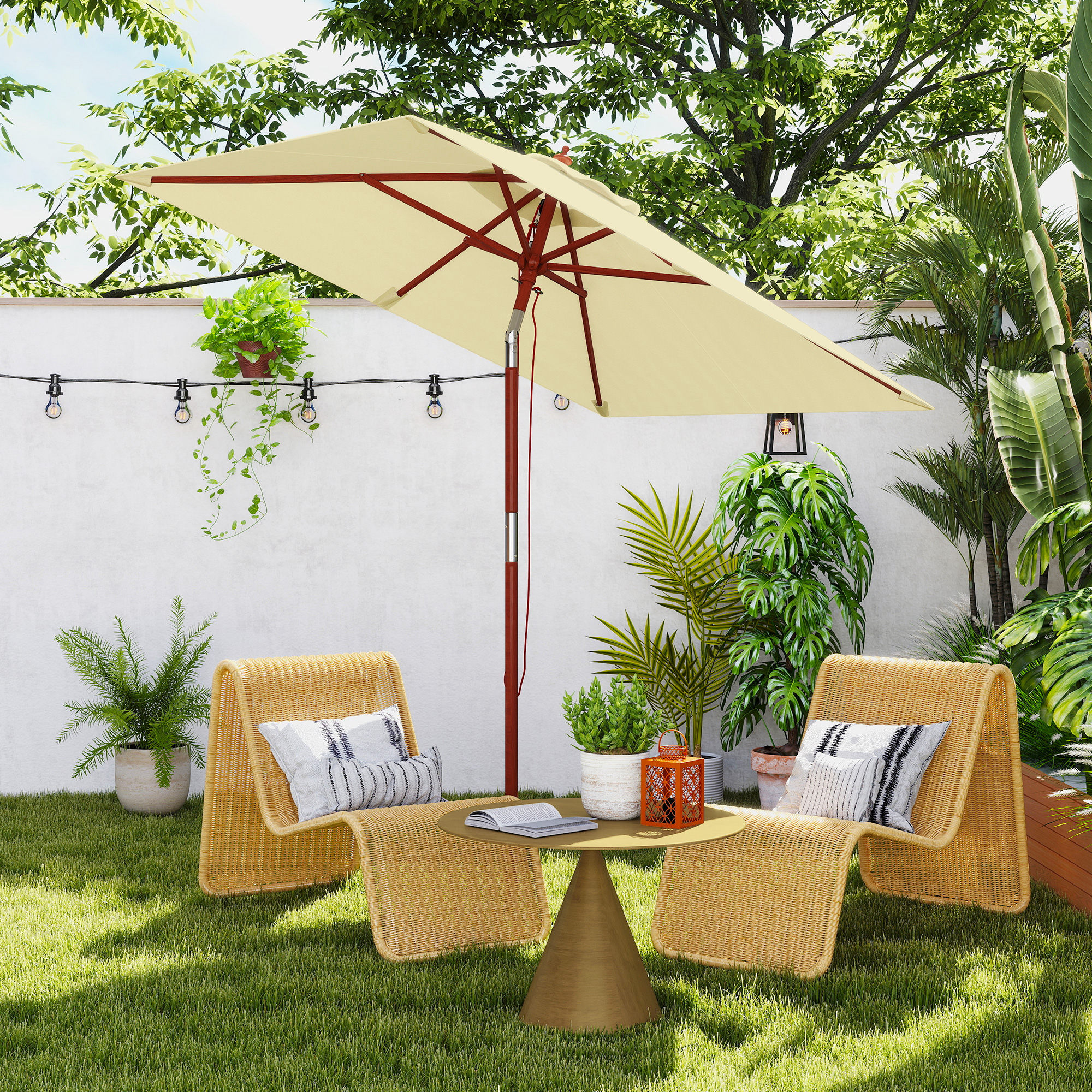 Parasol inclinable 200x150cm pour terrasse - détail