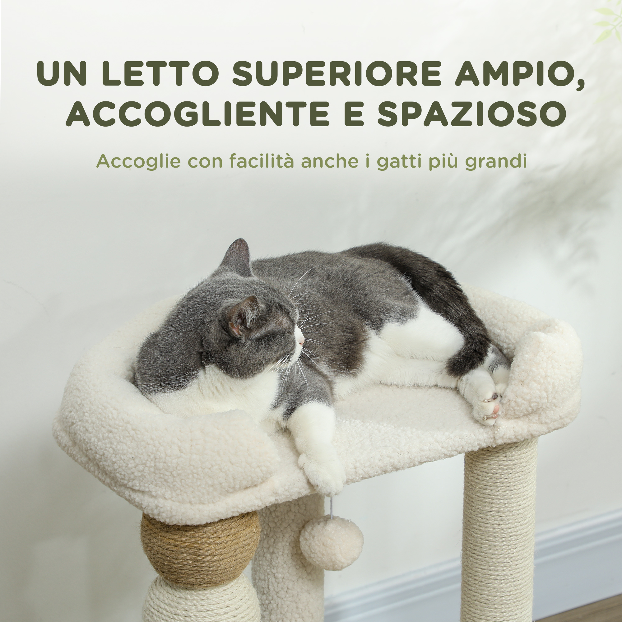 Arbre à chat avec grand lit supérieur