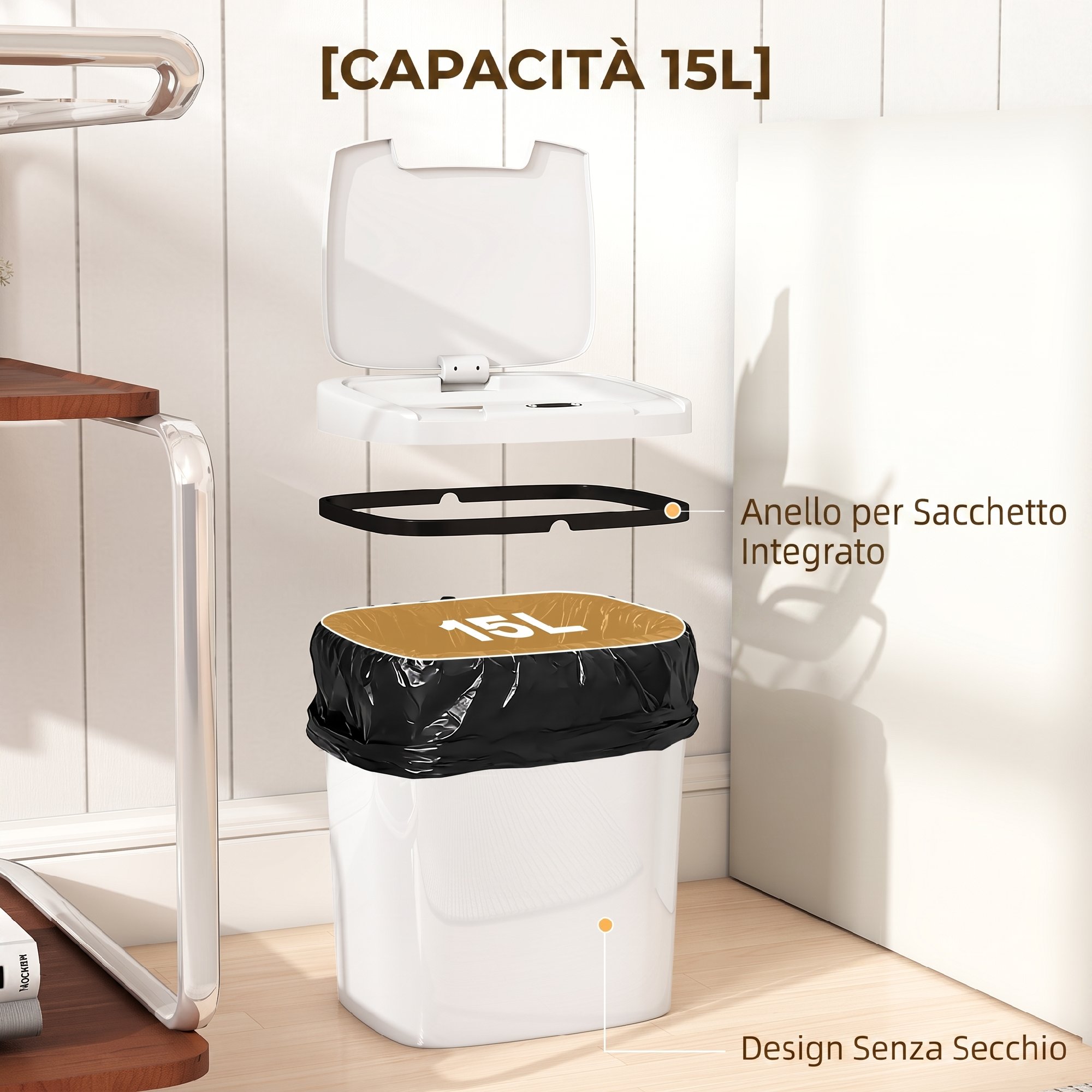 Anneau fixe‑sac sans seau intérieur