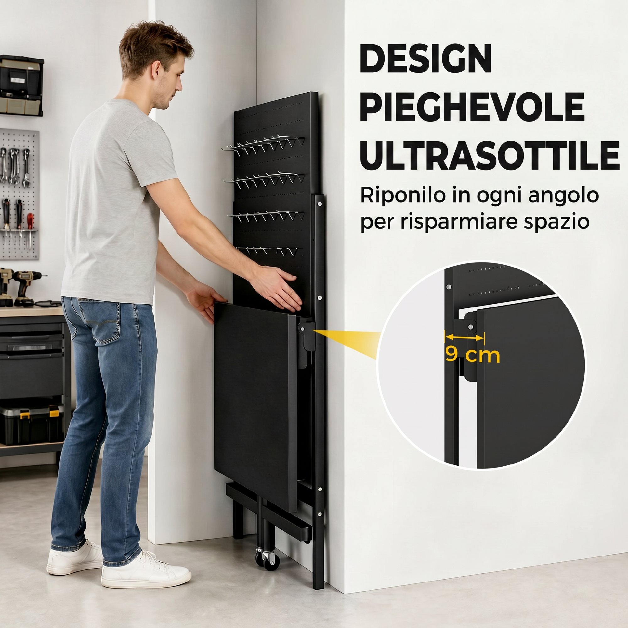 Banc de travail pliable vue générale déplié
