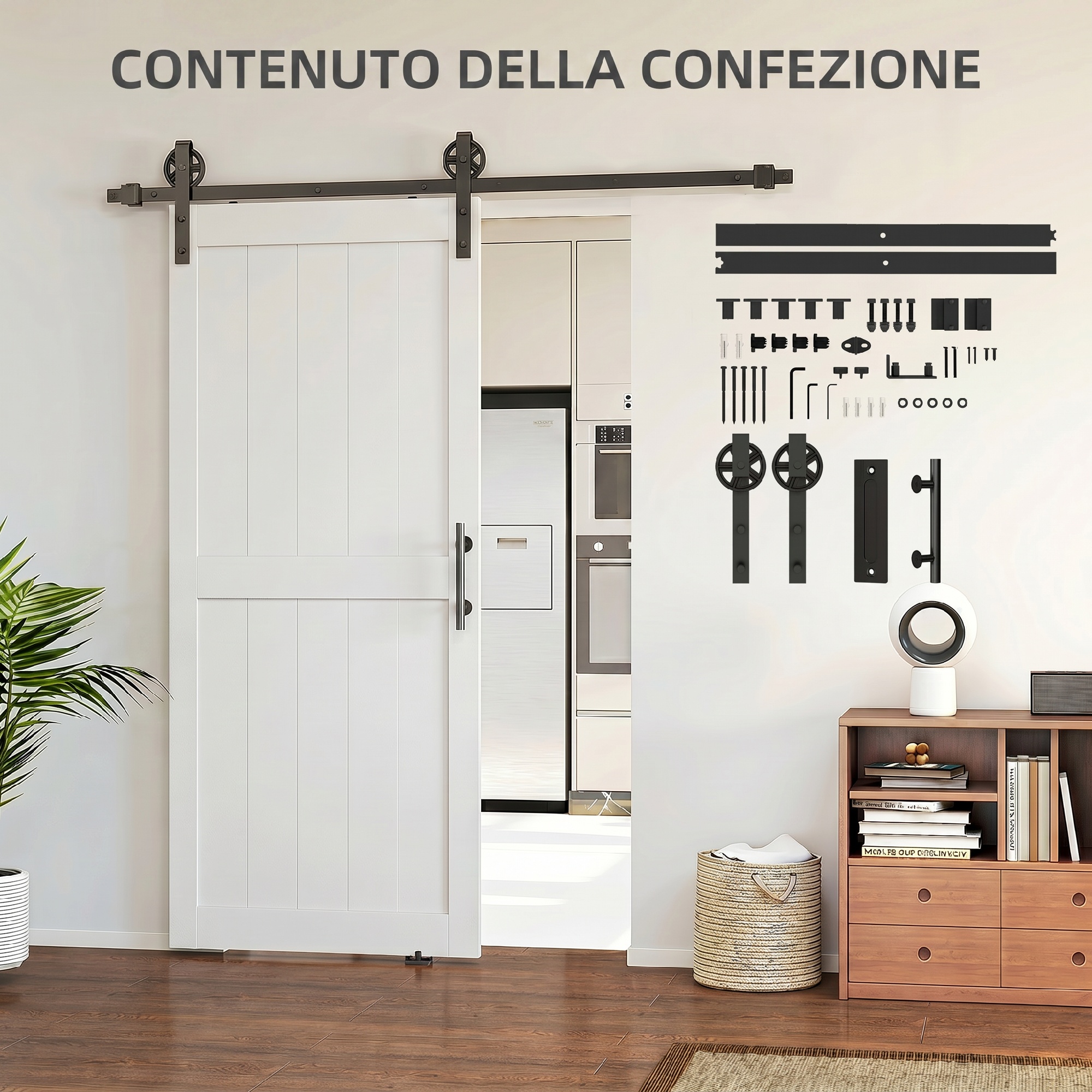 Porte‑grange dans intérieur salon