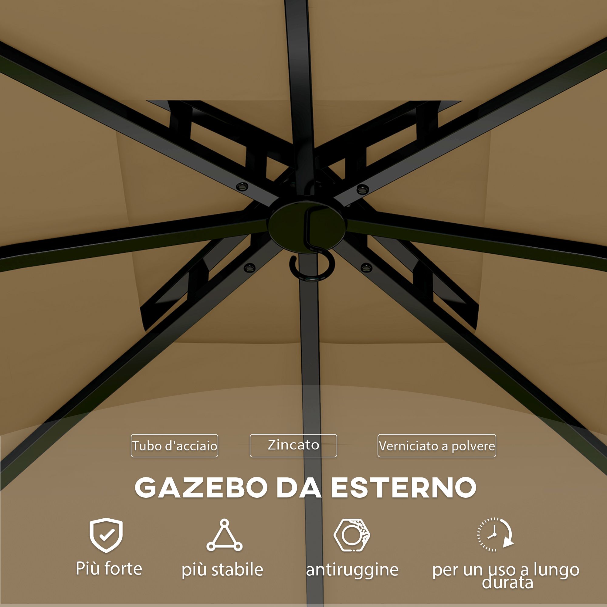 Le toit arqué du gazebo