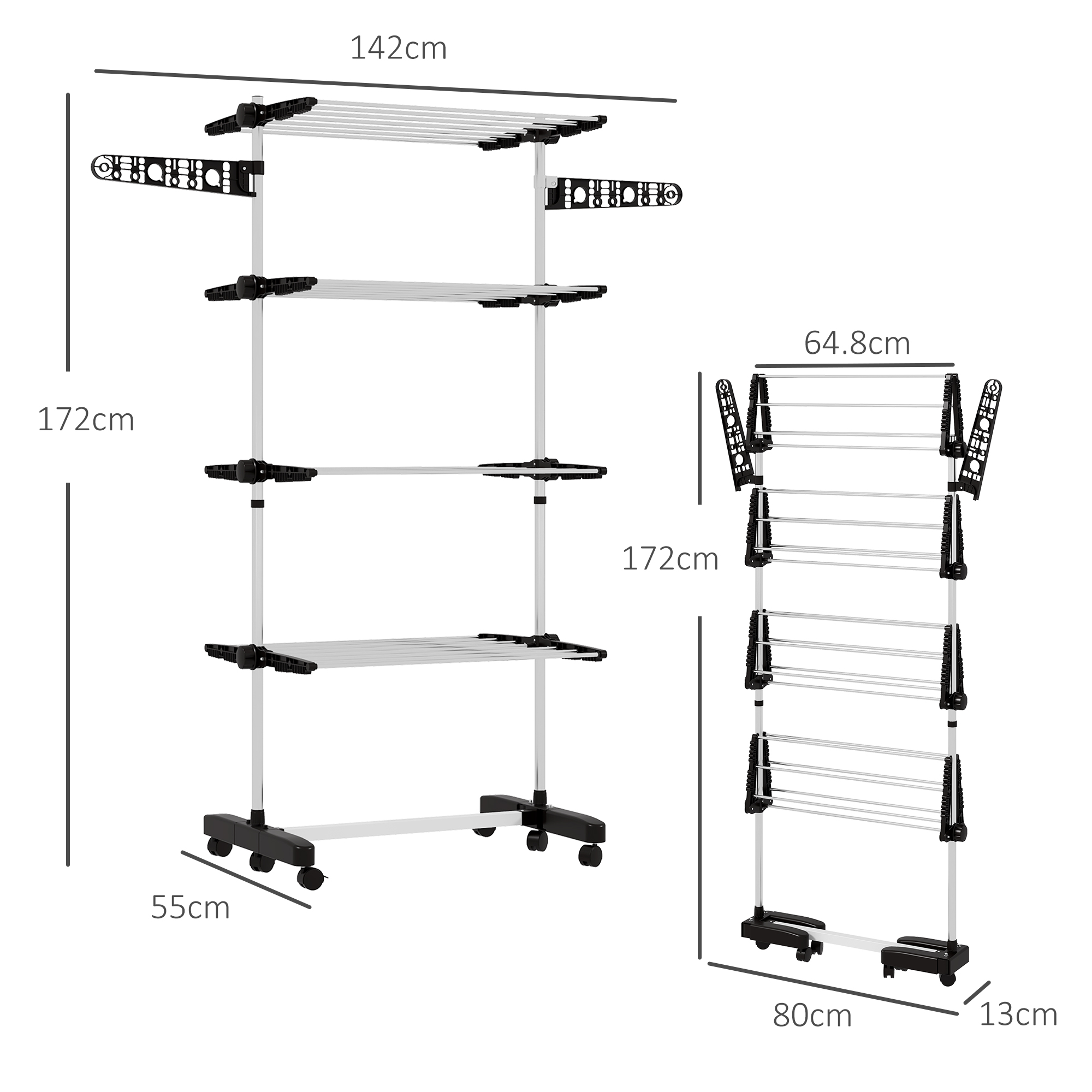 Étendoir vertical avec clips chaussettes