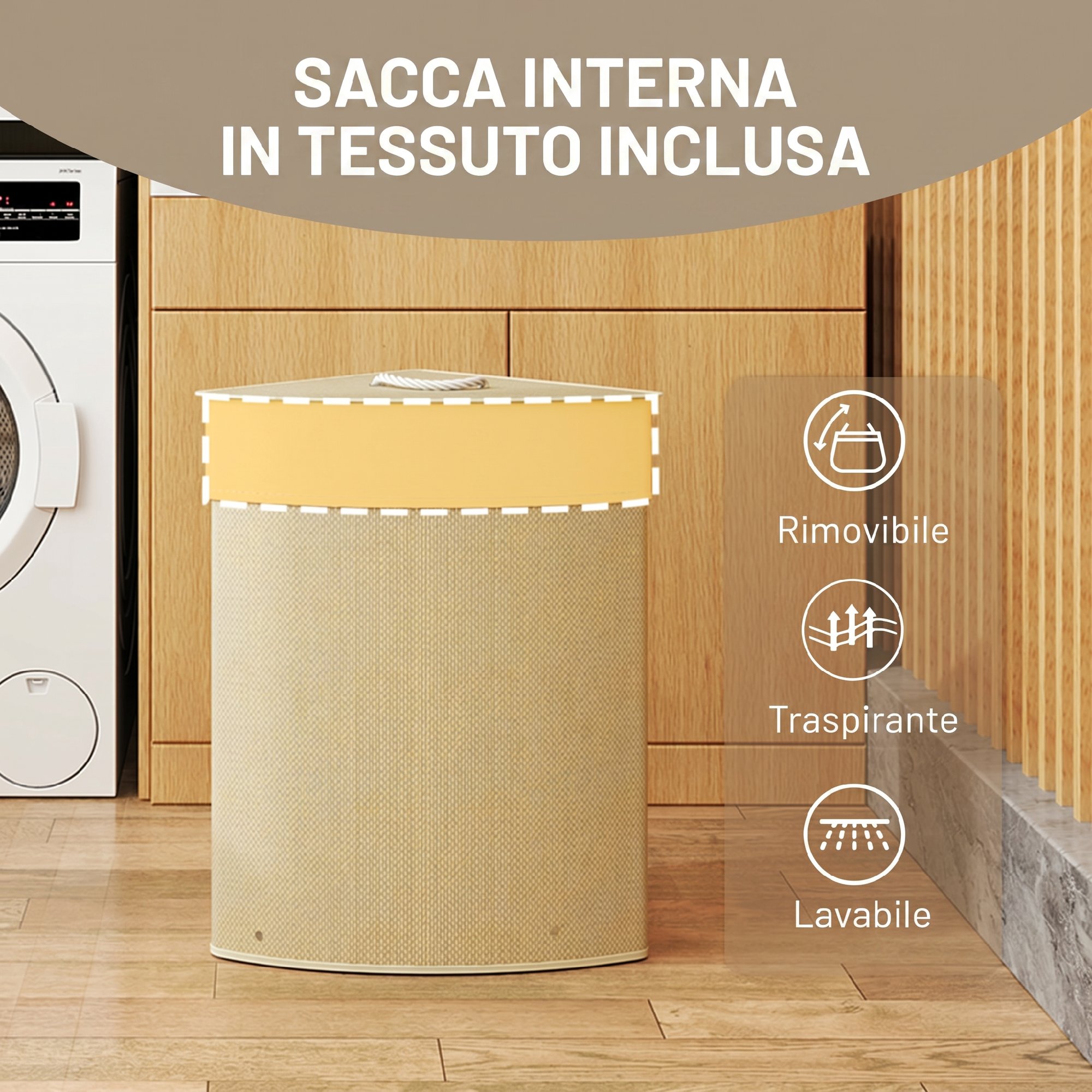 Sac textile intérieur amovible lavable