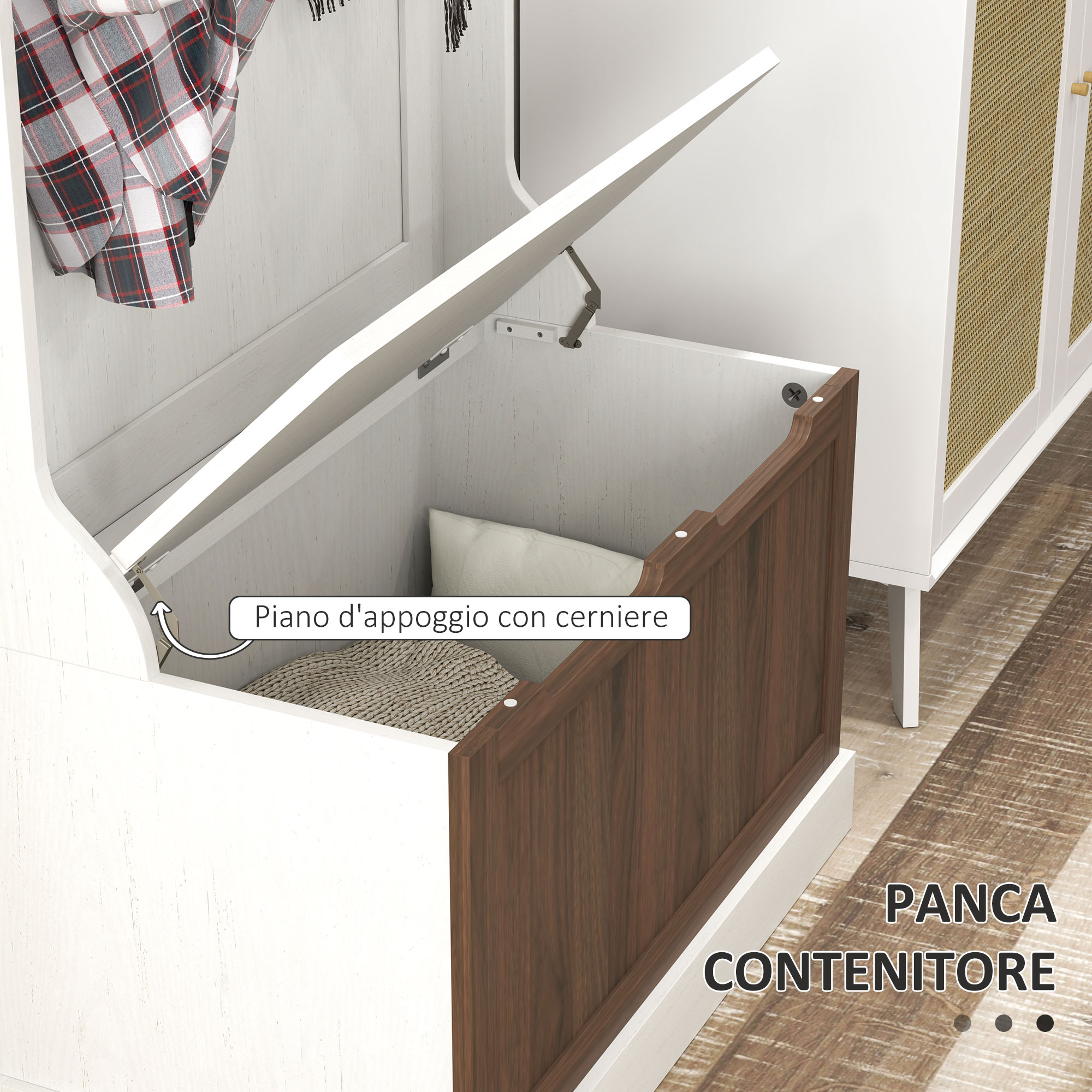 Le banc coffre ouvert