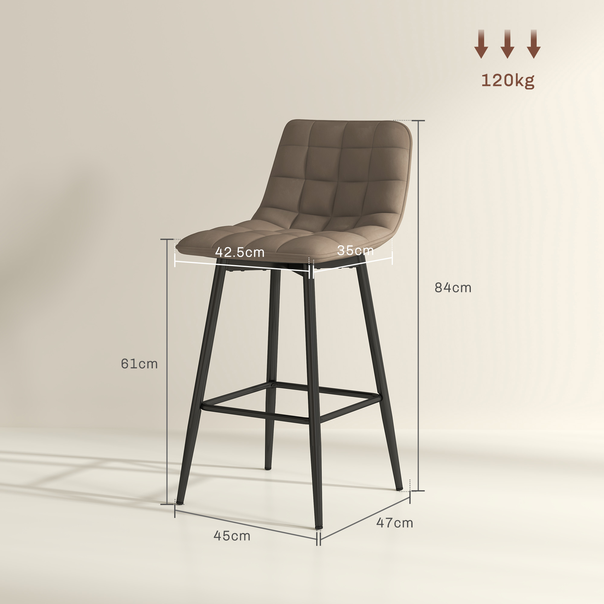 Assise rembourrée effet velours