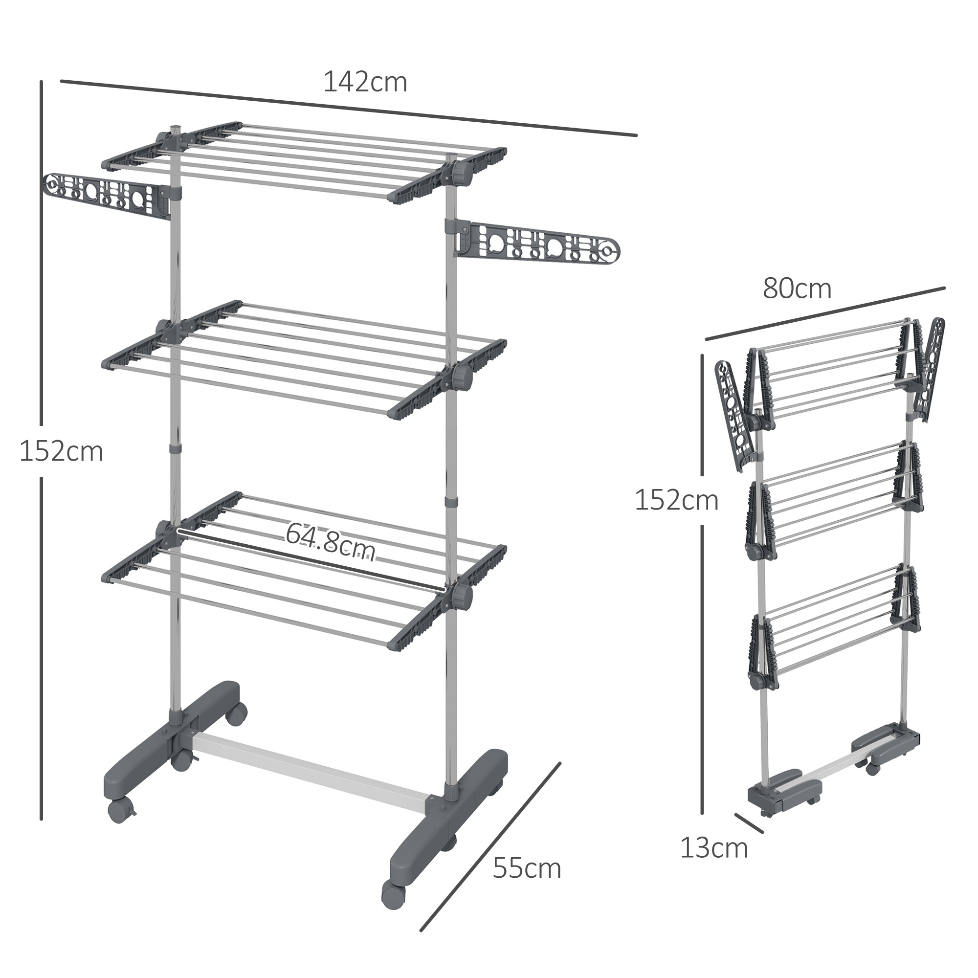 Étendoir vertical avec clips chaussettes