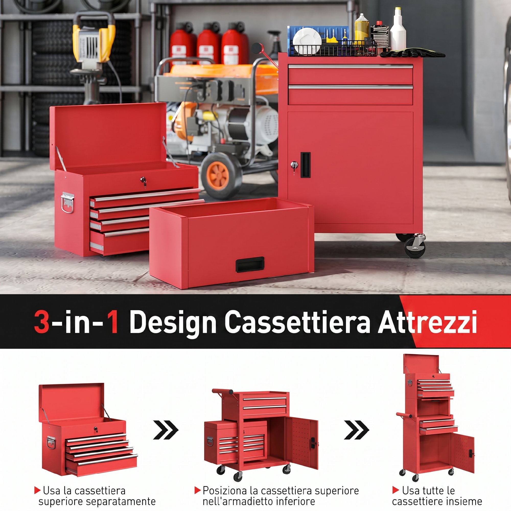 Mode démontable, coffret supérieur séparé