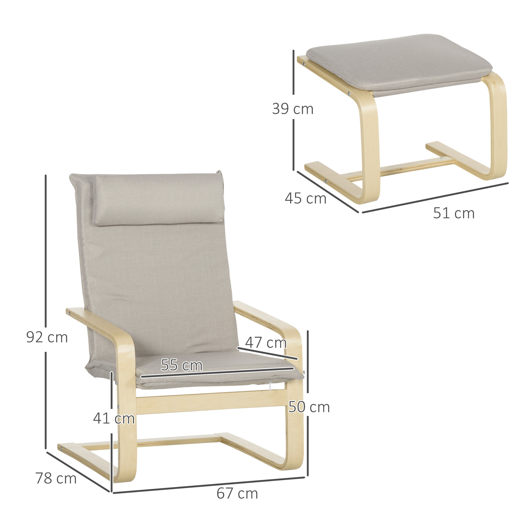 Fauteuil gris 67x69x100