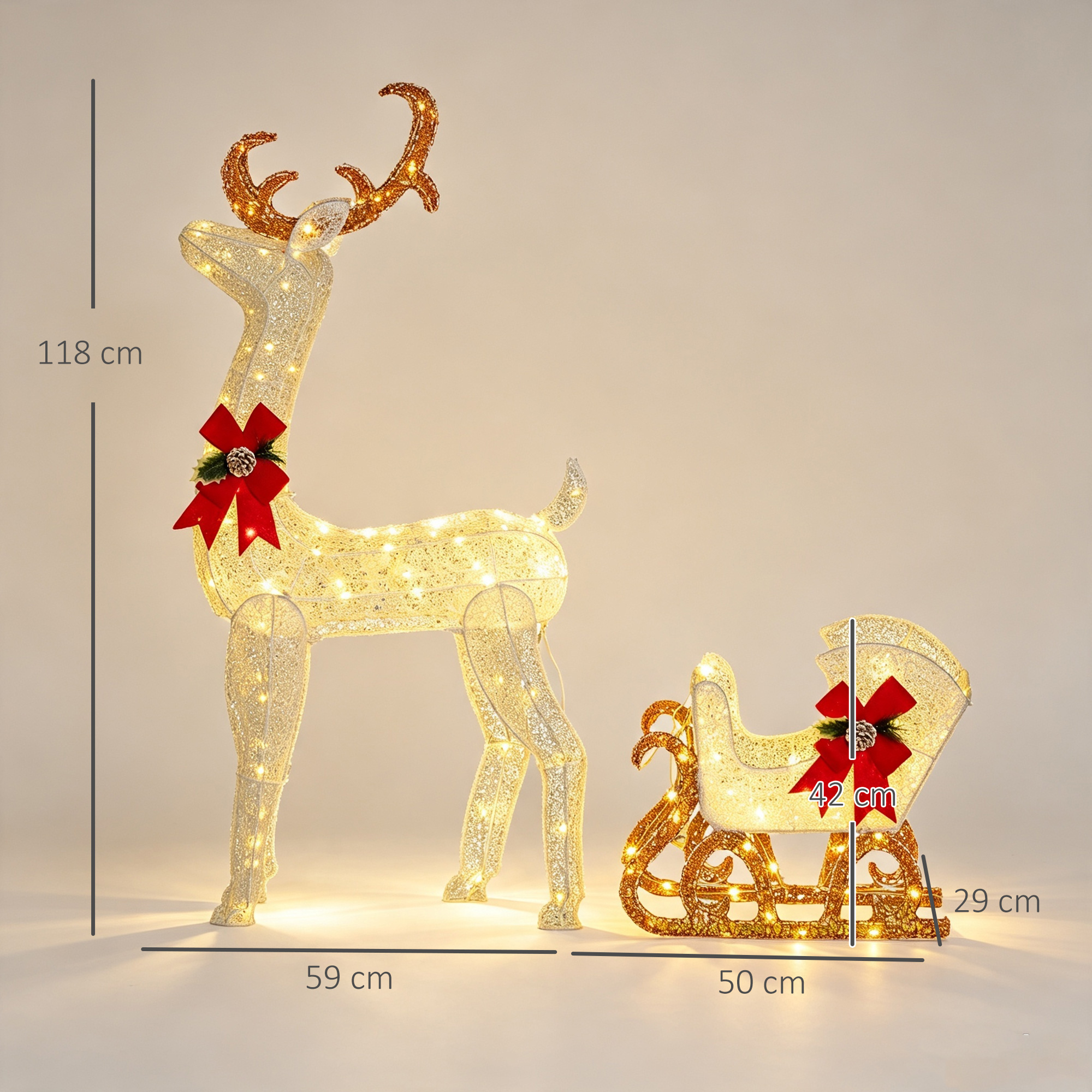 Renne de Noël lumineux