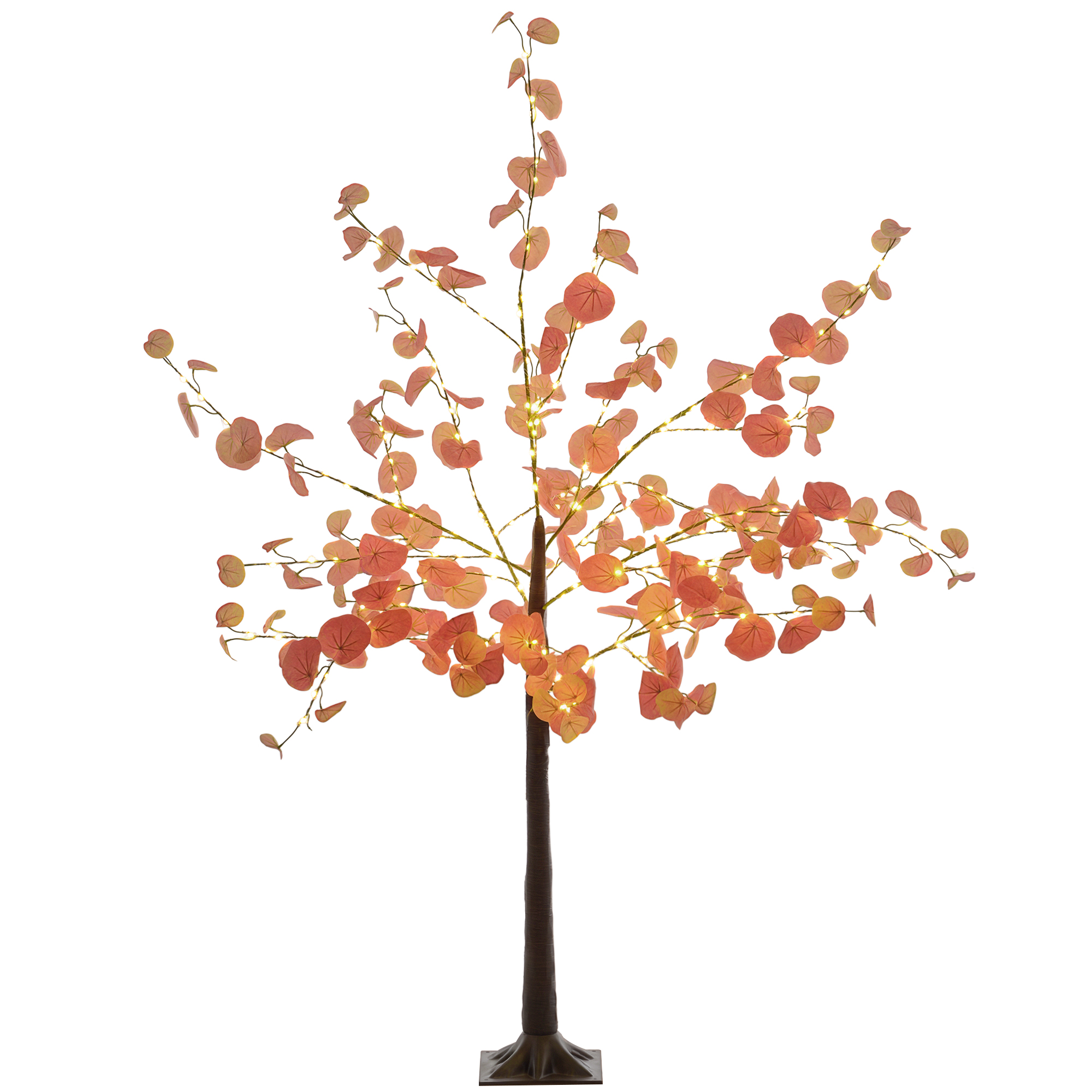 Arbre lumineux 150 cm, 245 LED et base, décoration de Noël intérieur et extérieur, orange