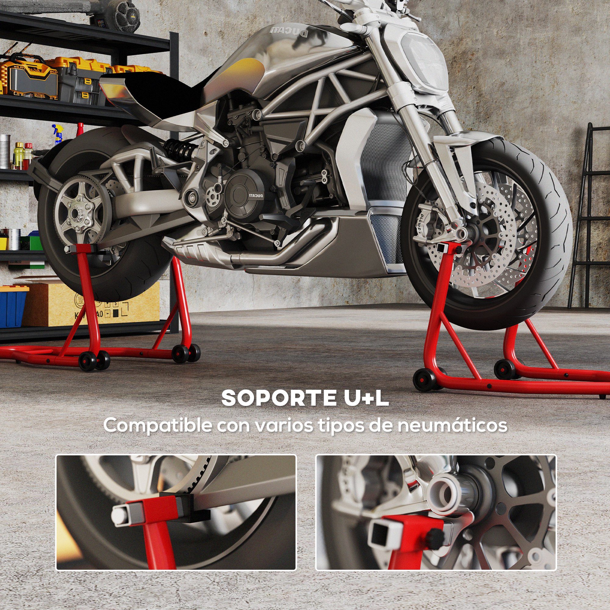 Cavalier arrière moto vue générale