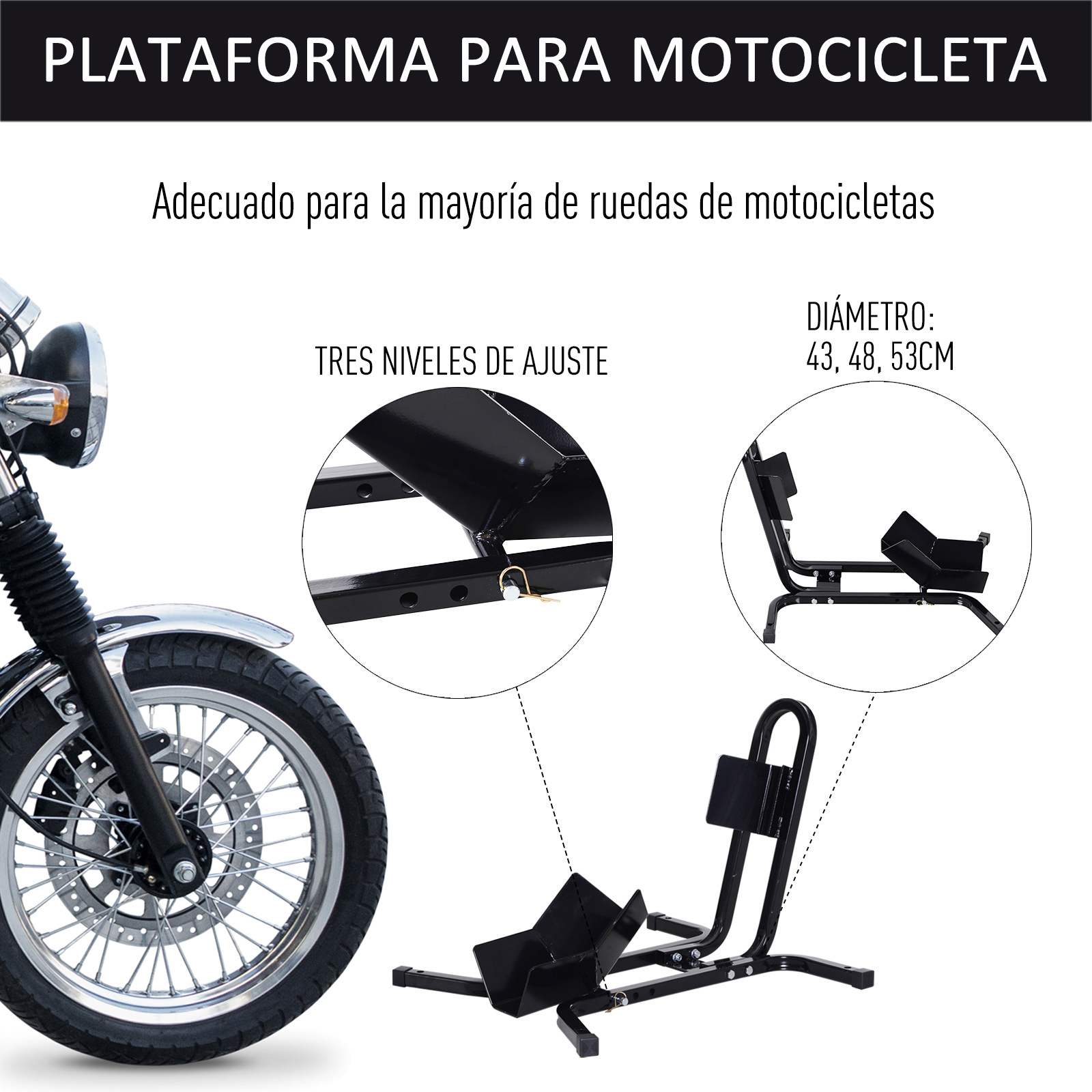 Butée roue avant moto vue générale