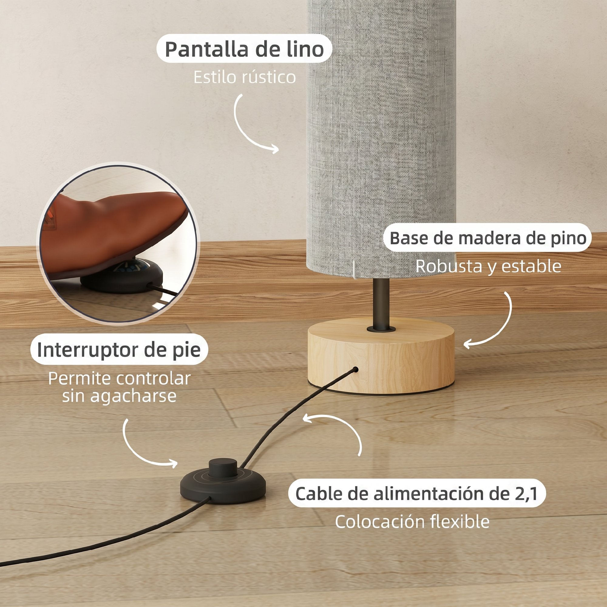Interrupteur au‑pied pratique
