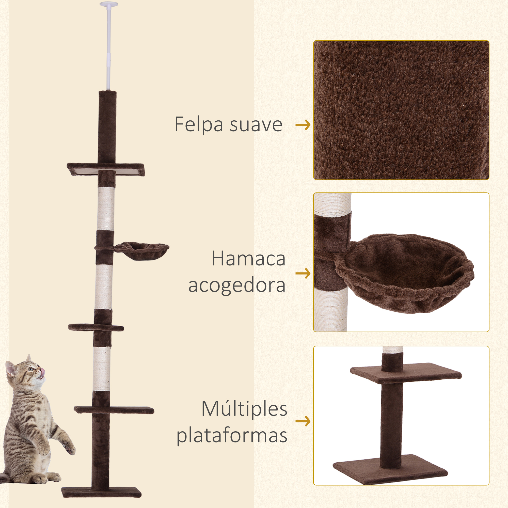 Segments du poteau recouverts de corde sisal pour griffage