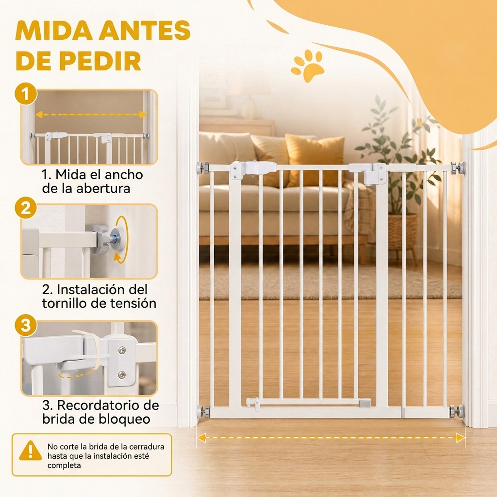 Convient pour portes, couloirs et escaliers, mesurer avant achat