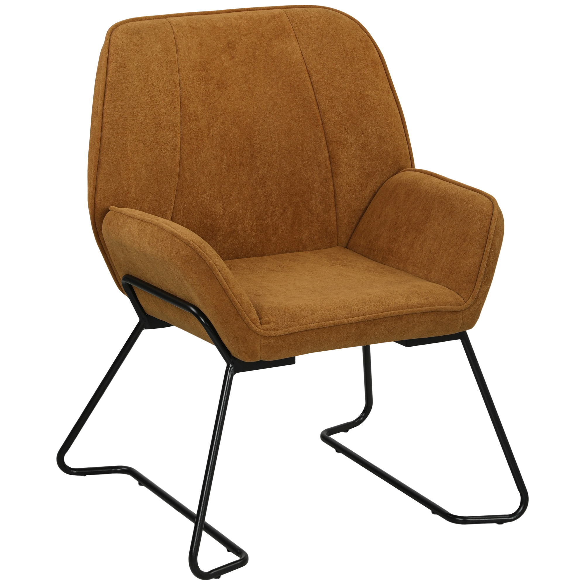 Fauteuil de salon velours marron