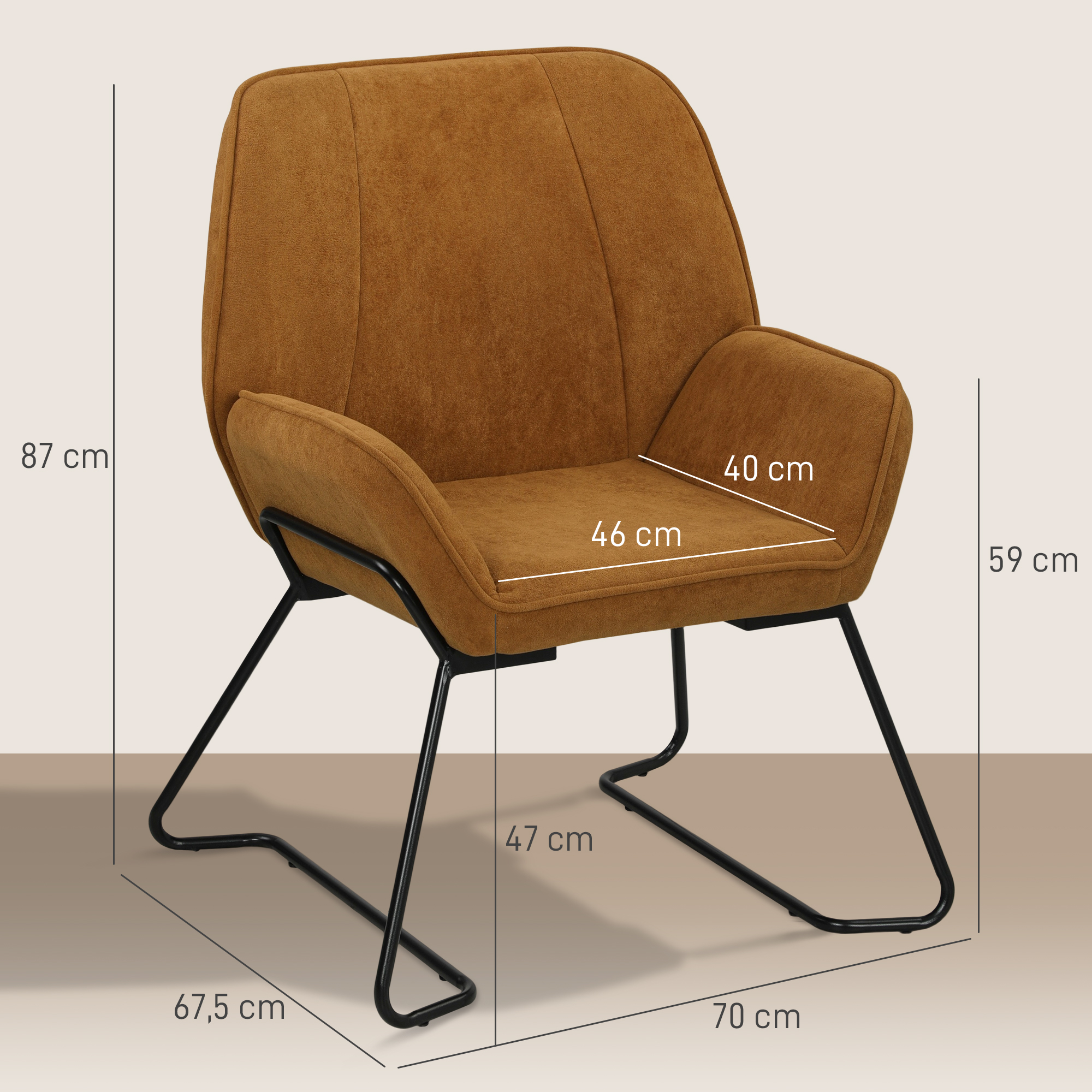 Fauteuil salon marron