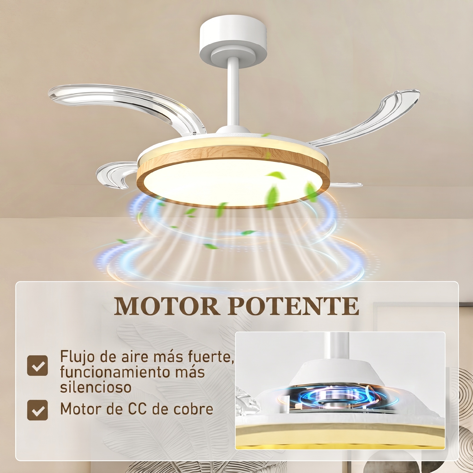 Moteur DC 30W silencieux fonction réversible été‑hiver