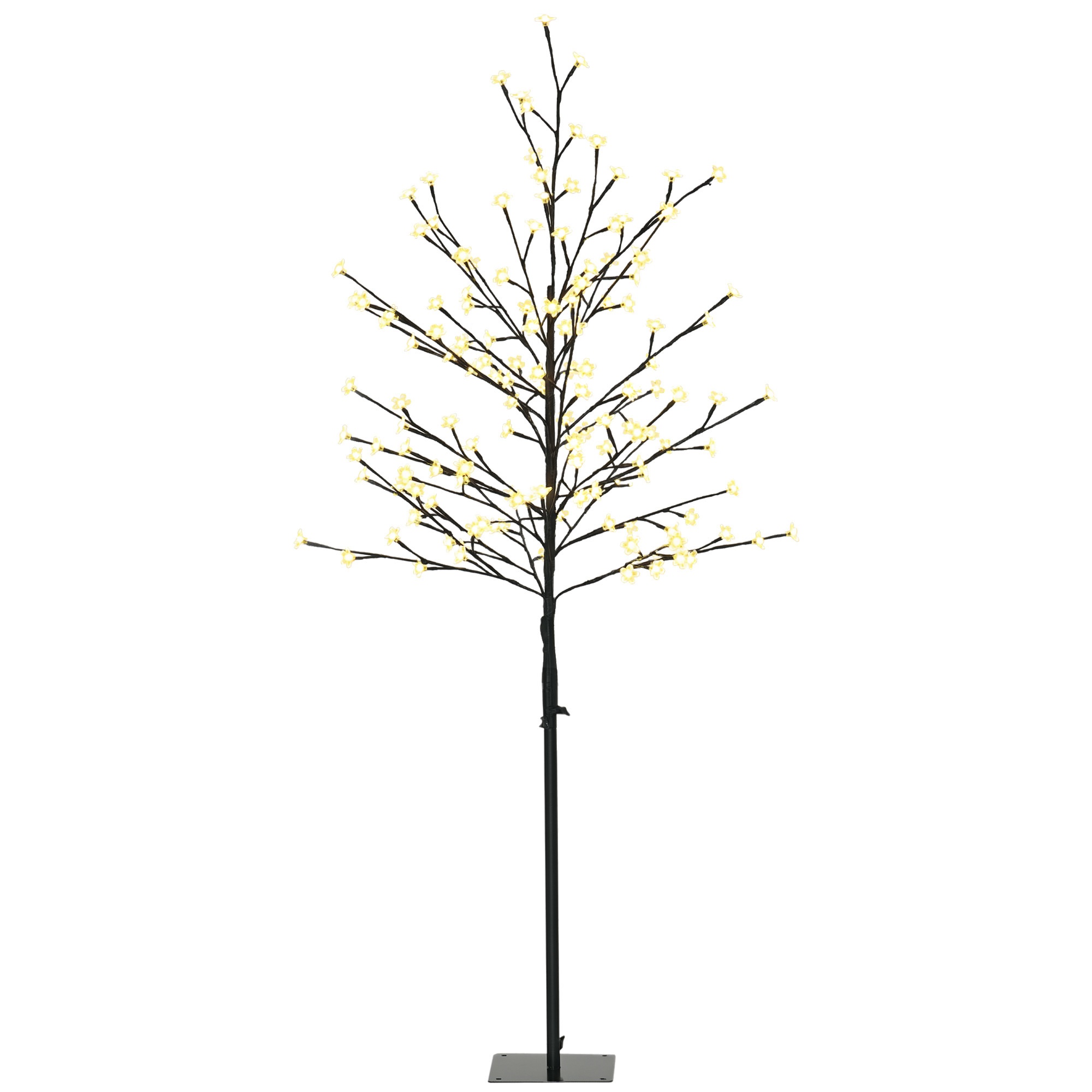 Arbre Lumineux Fleur de Cerisier 150 cm, 150 Lumières LED, Lampe Décorative d'Intérieur, 17x17x150 cm Noir