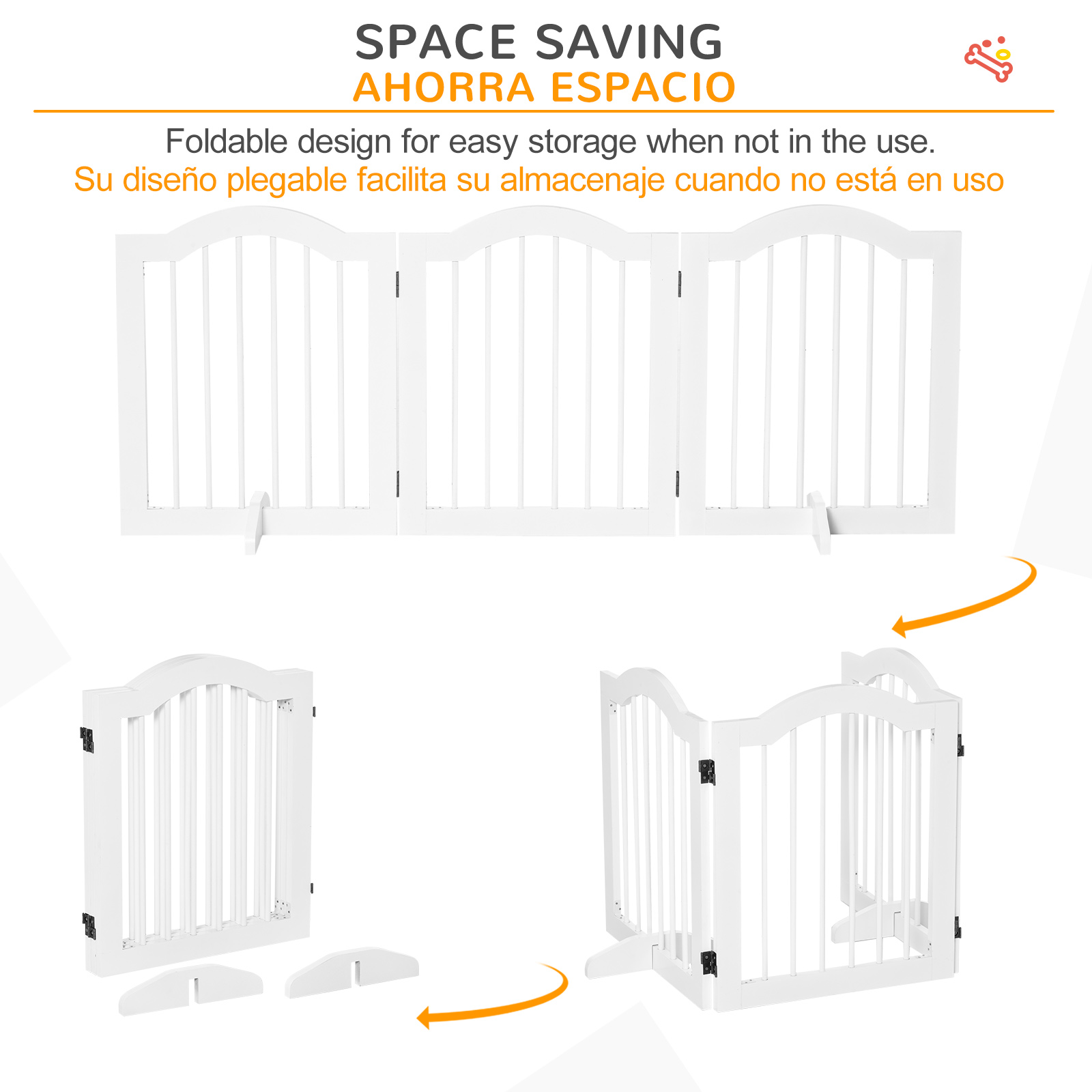 2 pieds de soutien amovibles, utilisation sans perçage