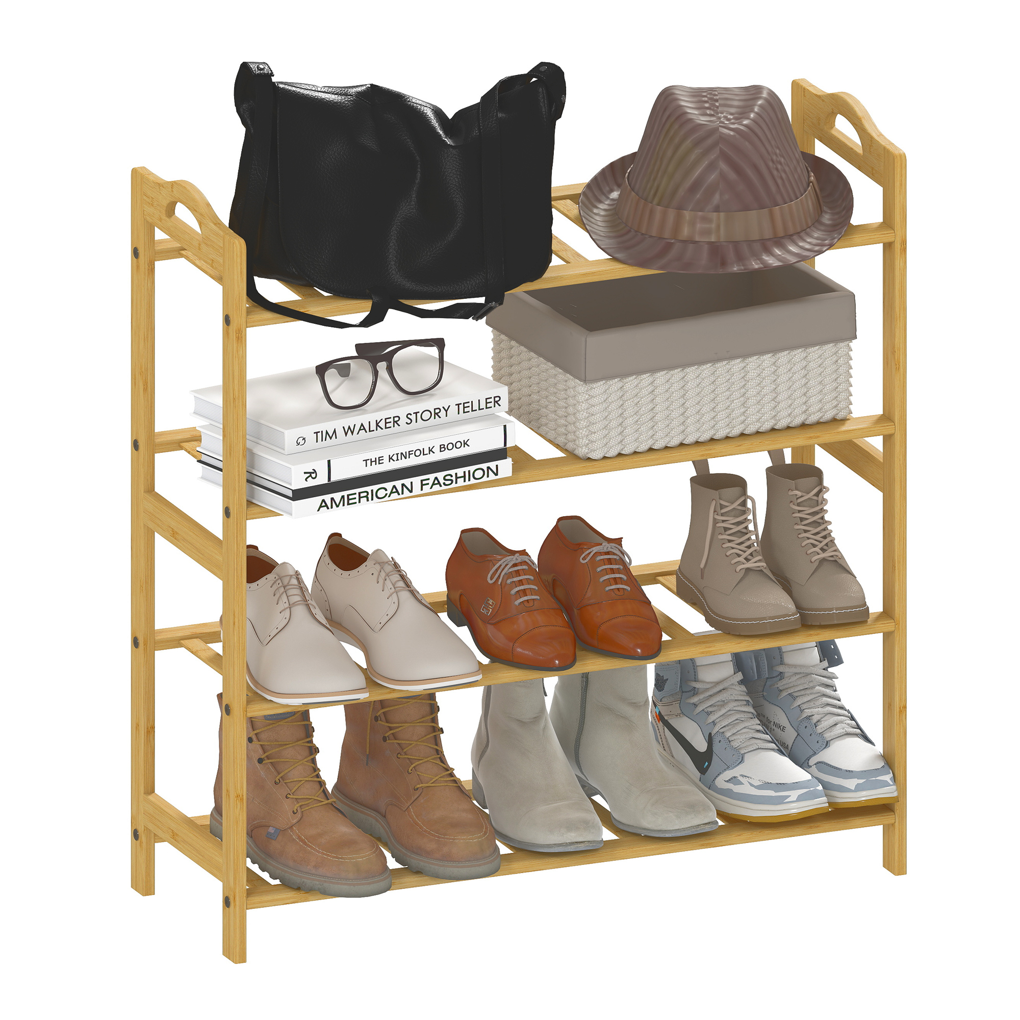 Étagère à chaussures en bambou