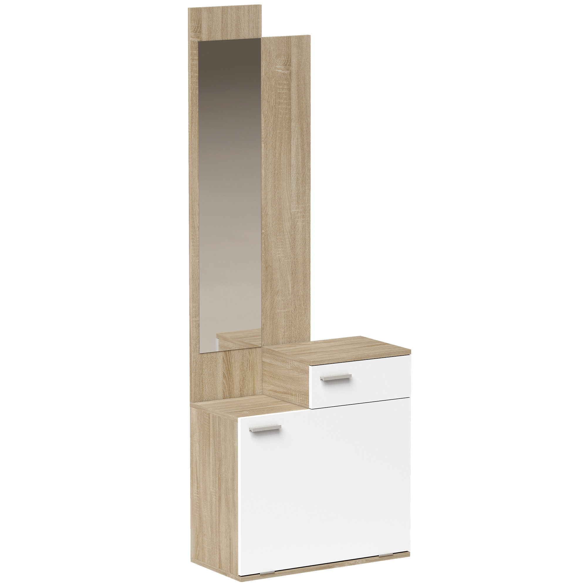Meuble d entree tout en un avec miroir