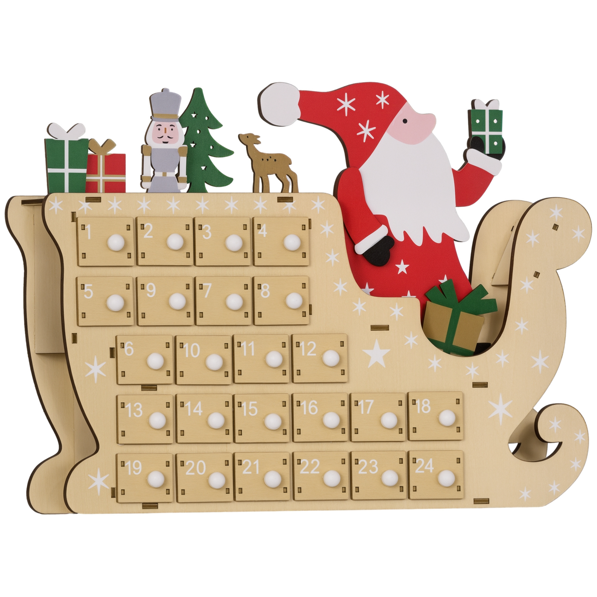 Calendrier de l'Avent Père Noël traîneau