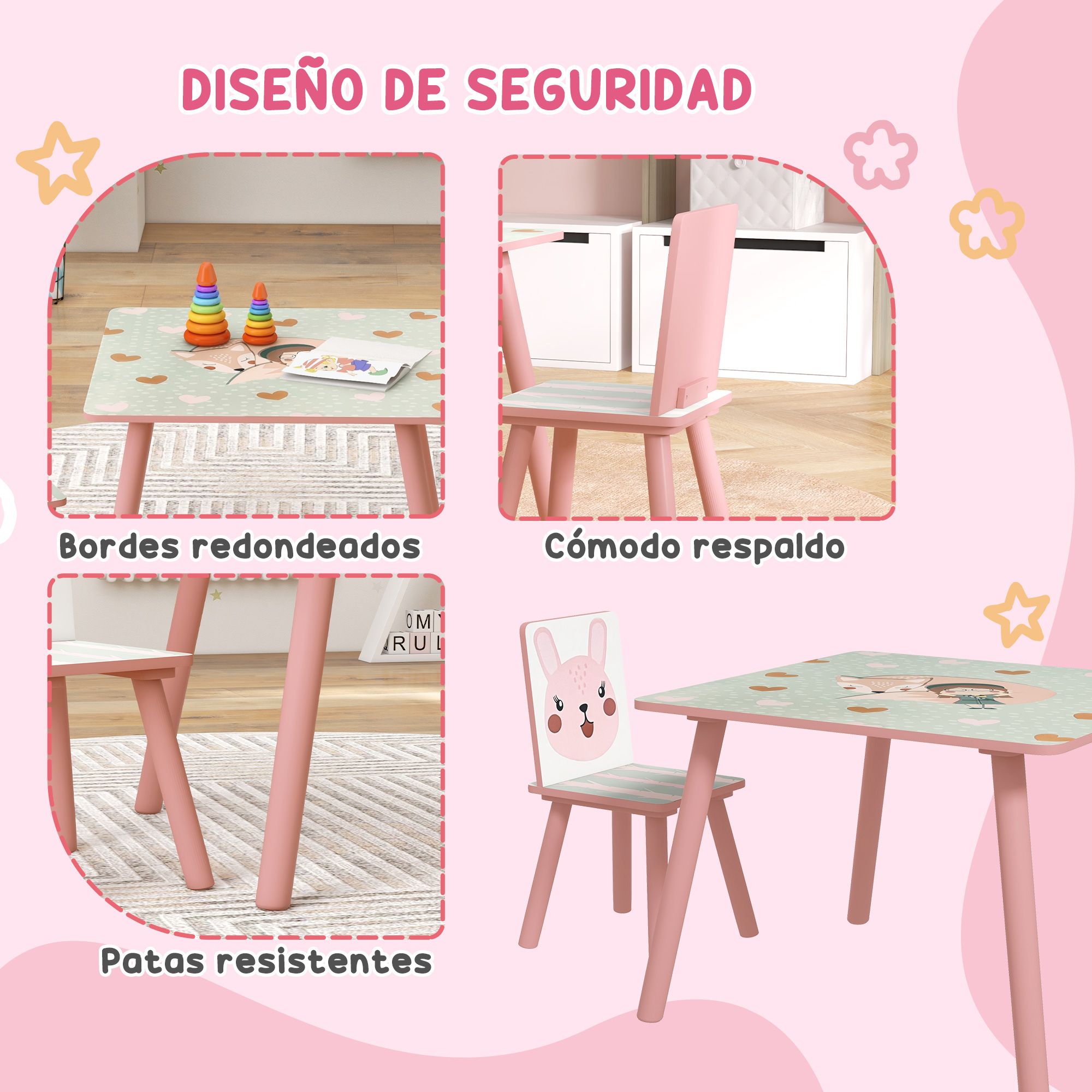 Table Motif Lapins et Renards