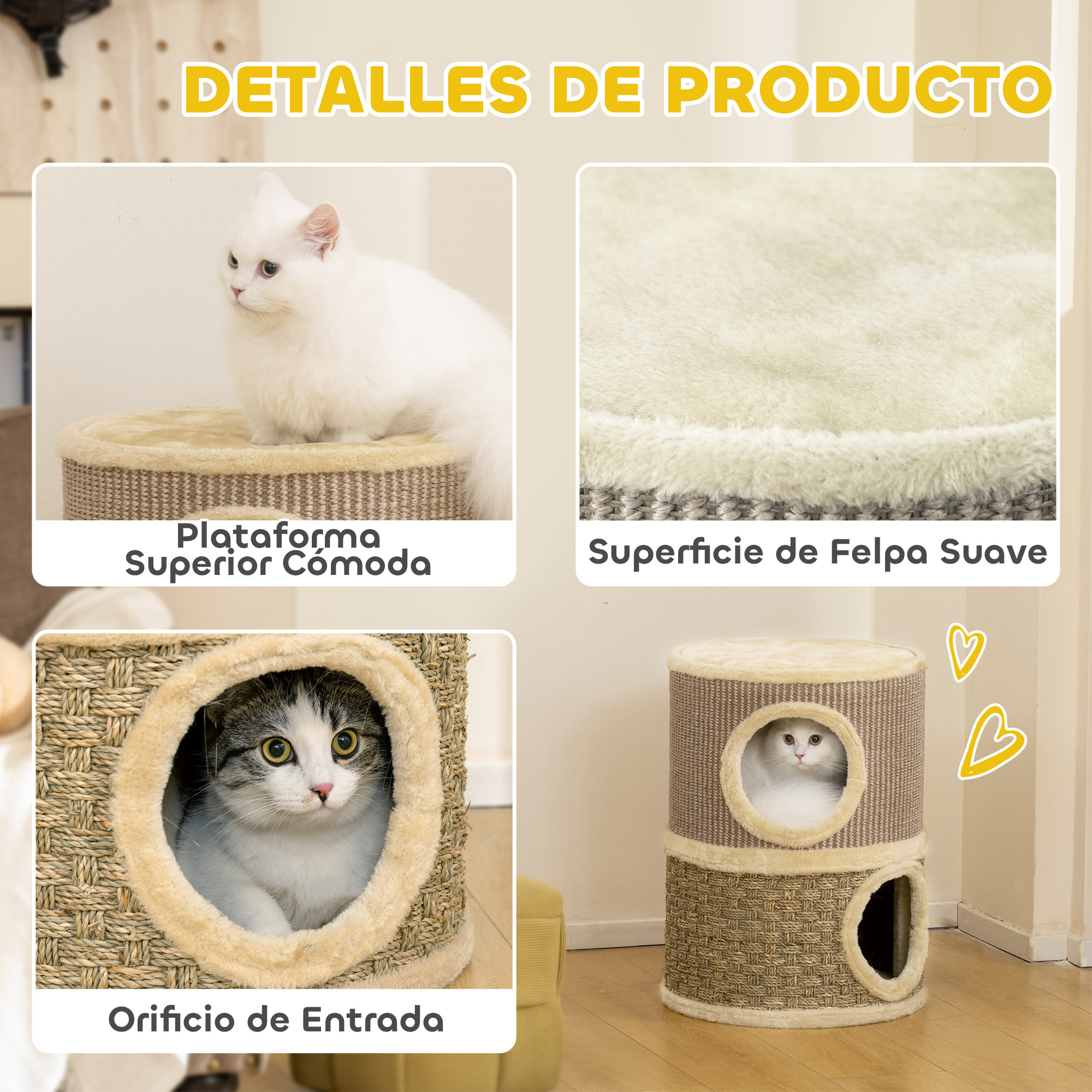 Chat se reposant dans le griffoir tonneau