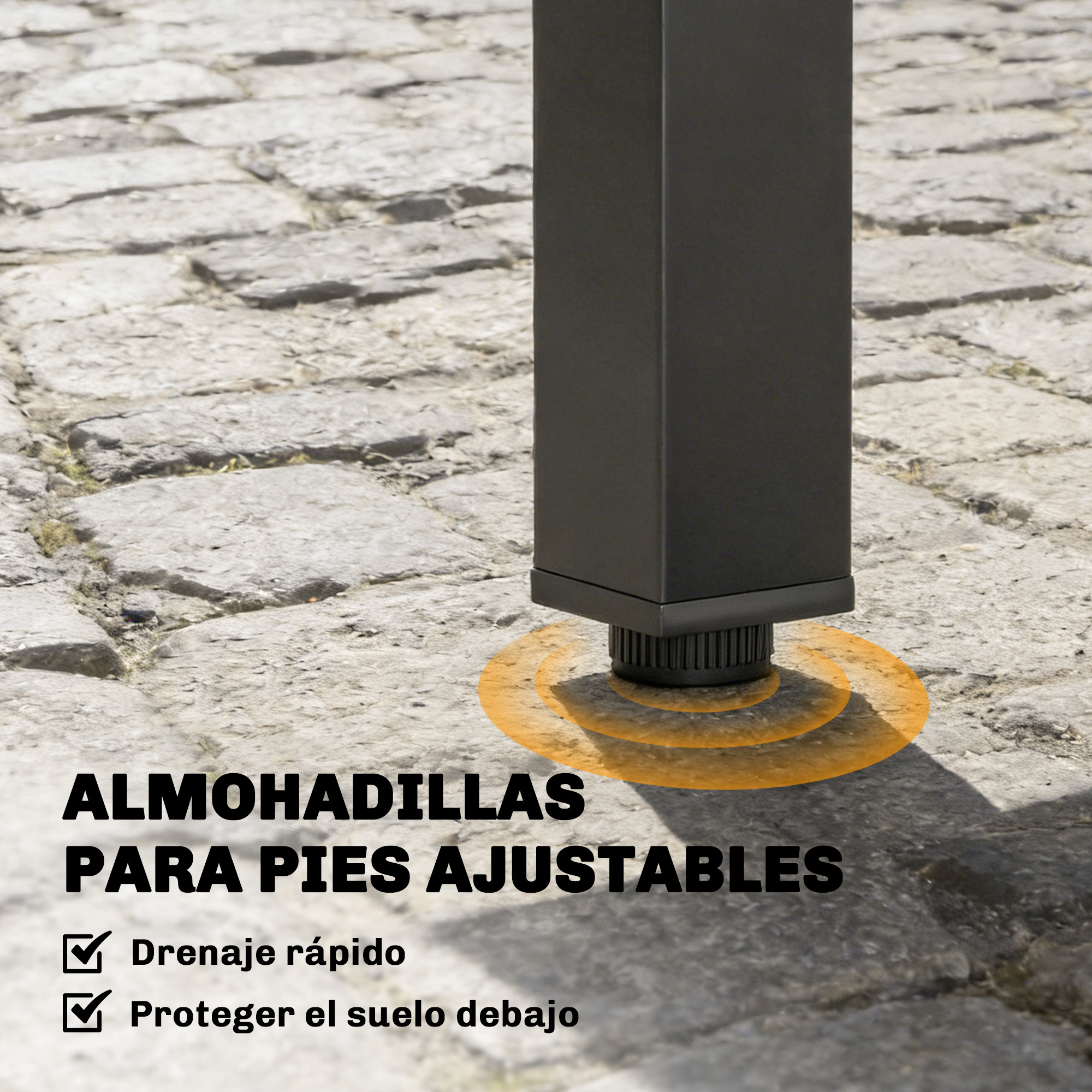 Table de jardin extensible aluminium noir - Vue 4