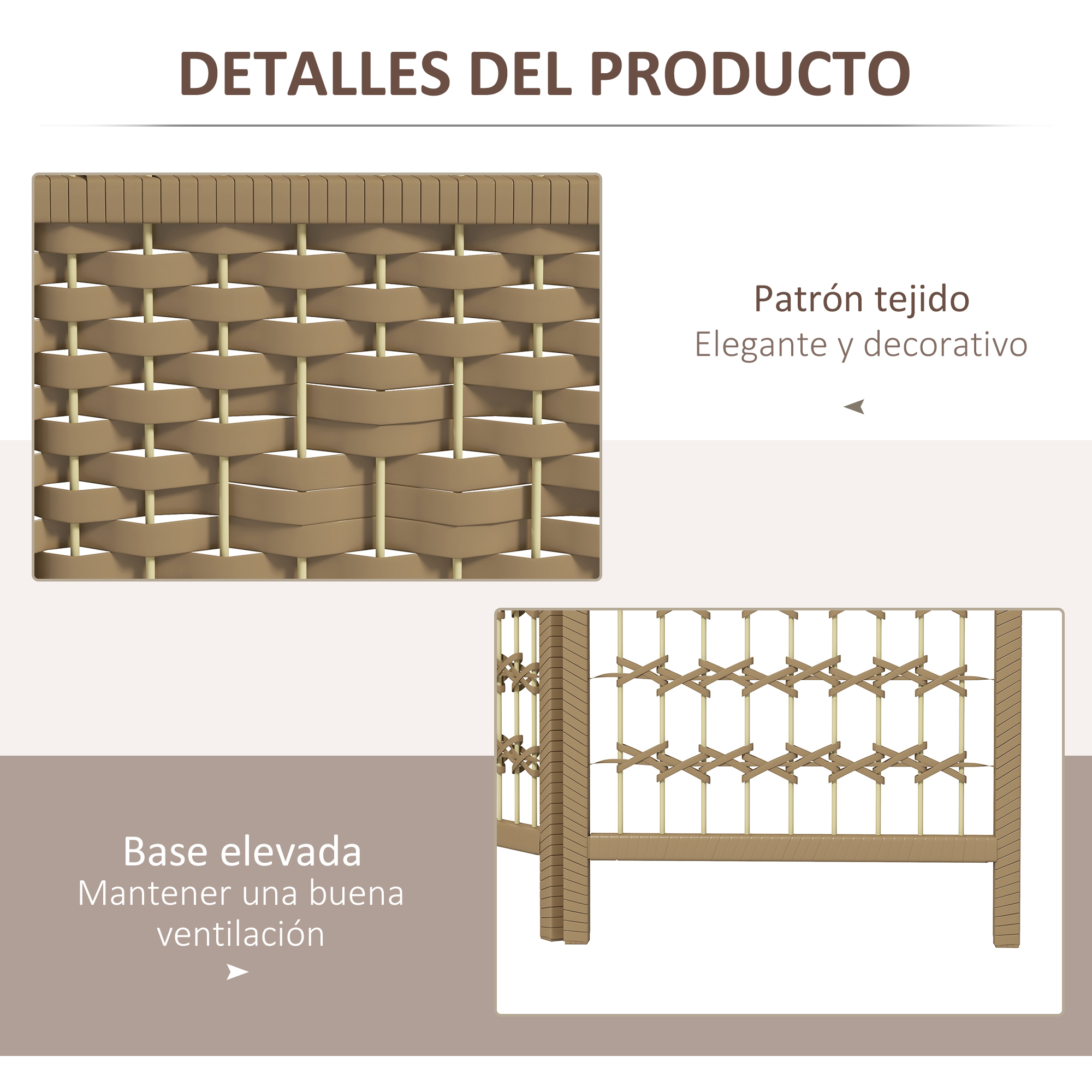 Base surélevée et haut semi‑ouvert pour circulation d’air optimale