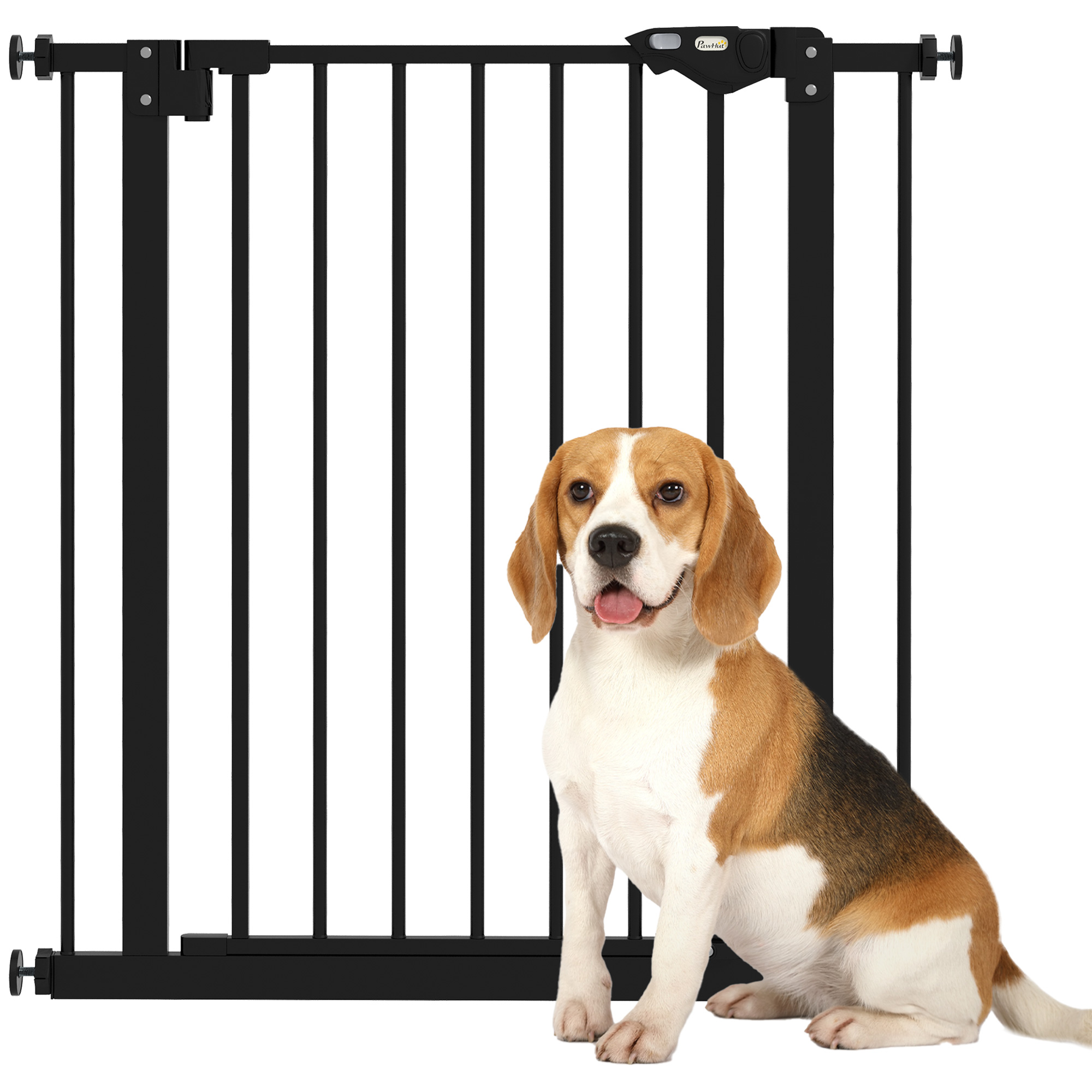 Barrière de sécurité pour chiens. métal et plastique. largeur 74-80 cm. noire