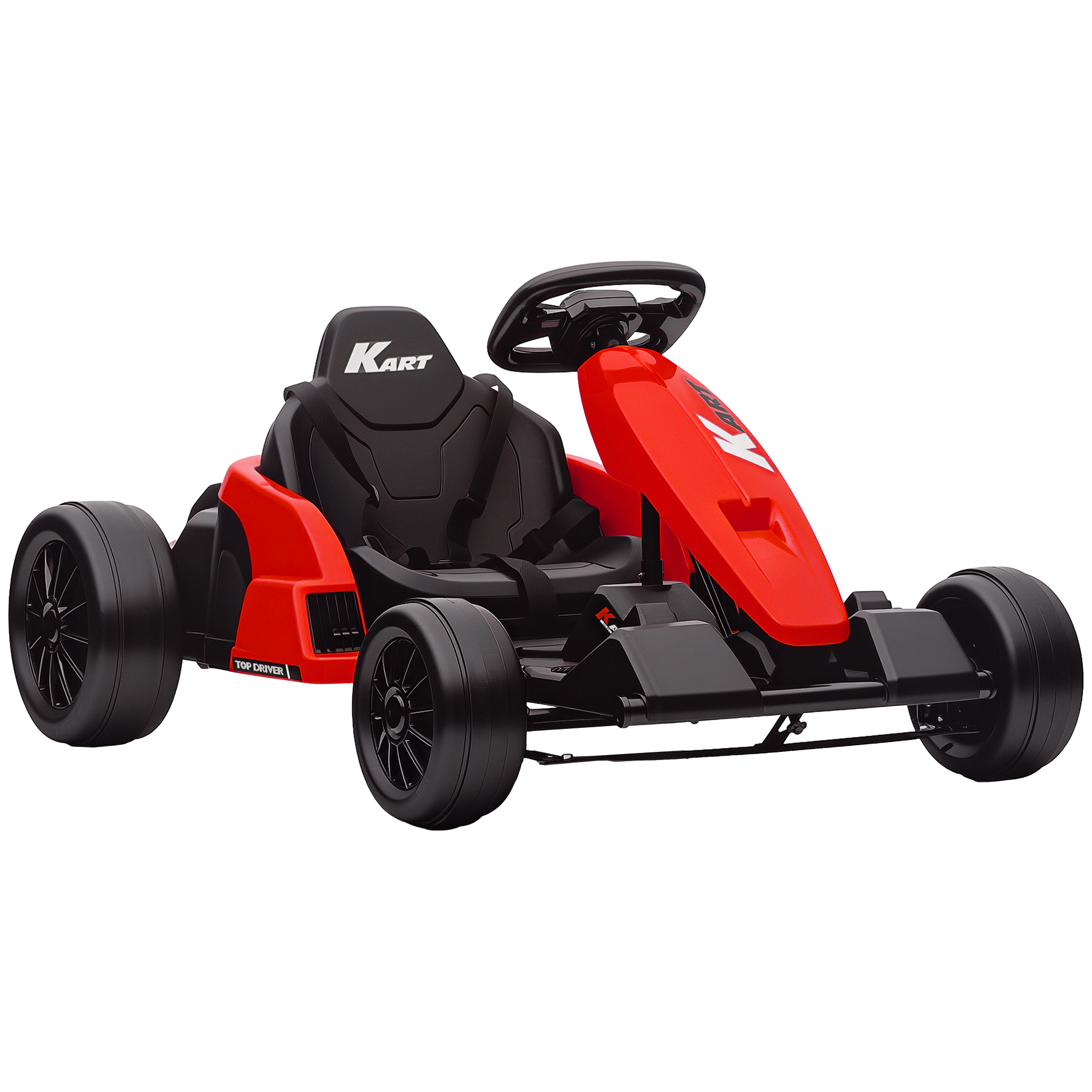 Vue complète kart racing rouge design compétition