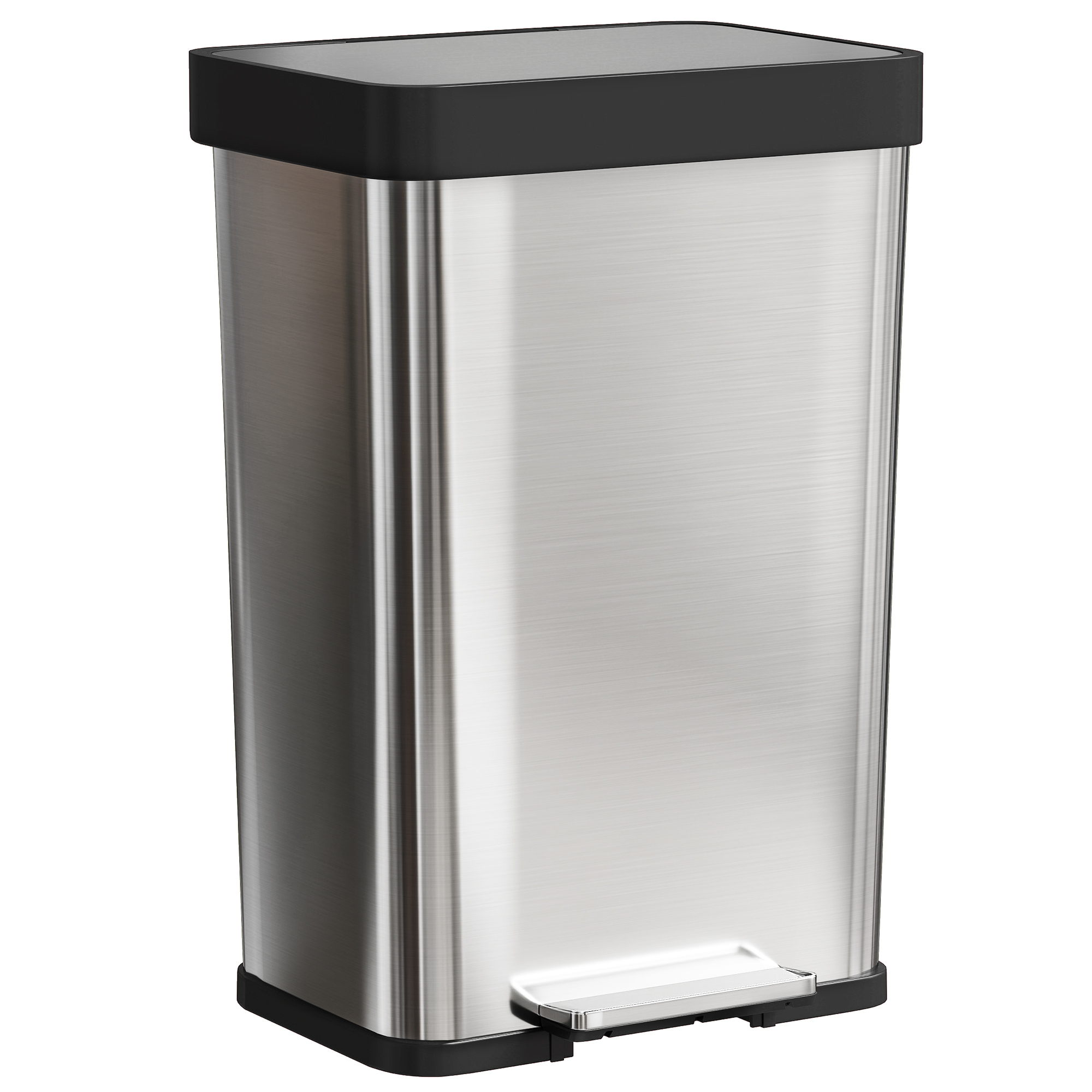 Cubo de basura de cocina de 60 litros, capacidad familiar, diseño blanco moderno