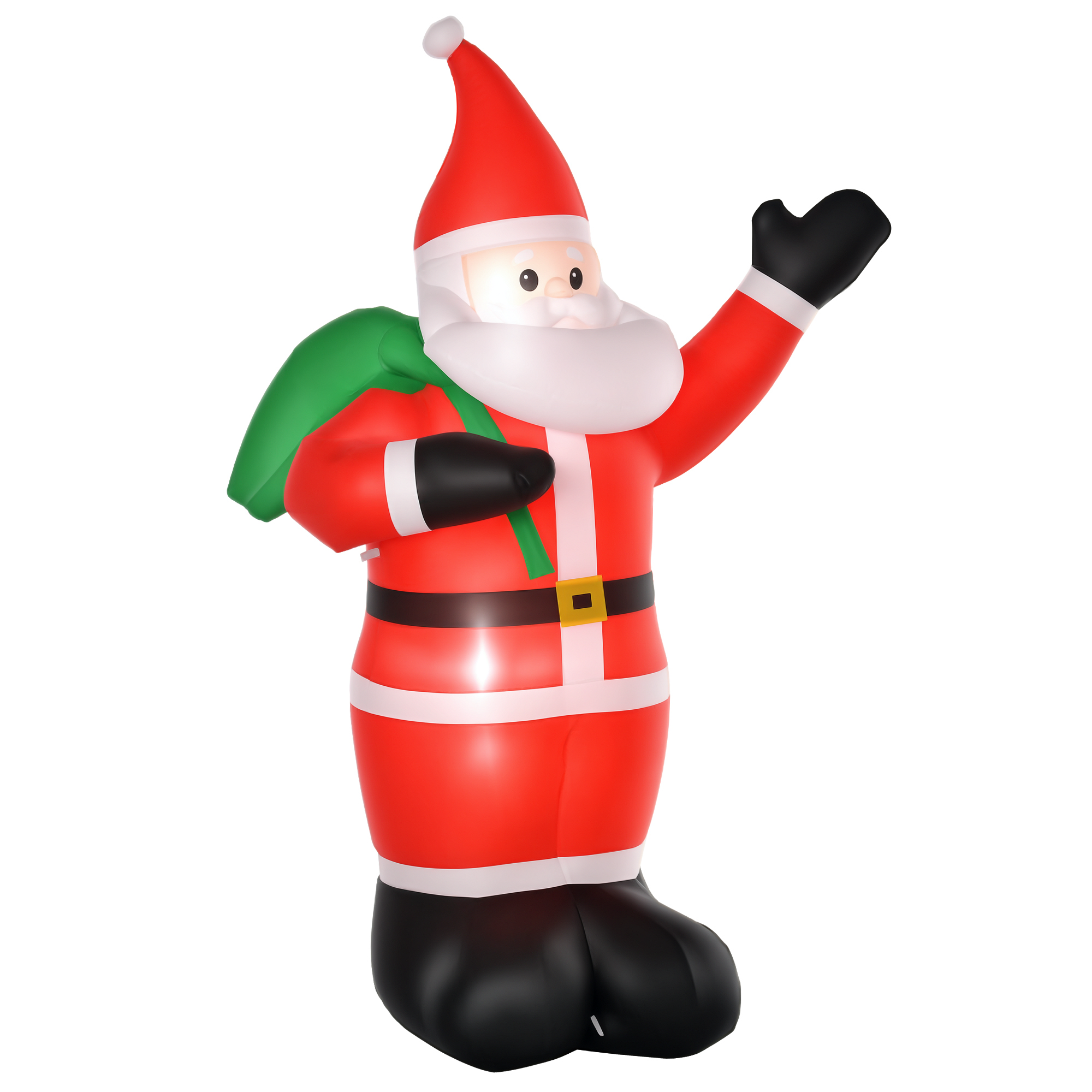 Père Noël gonflable 2,40 m, LED blanches, décoration de jardin autogonflante