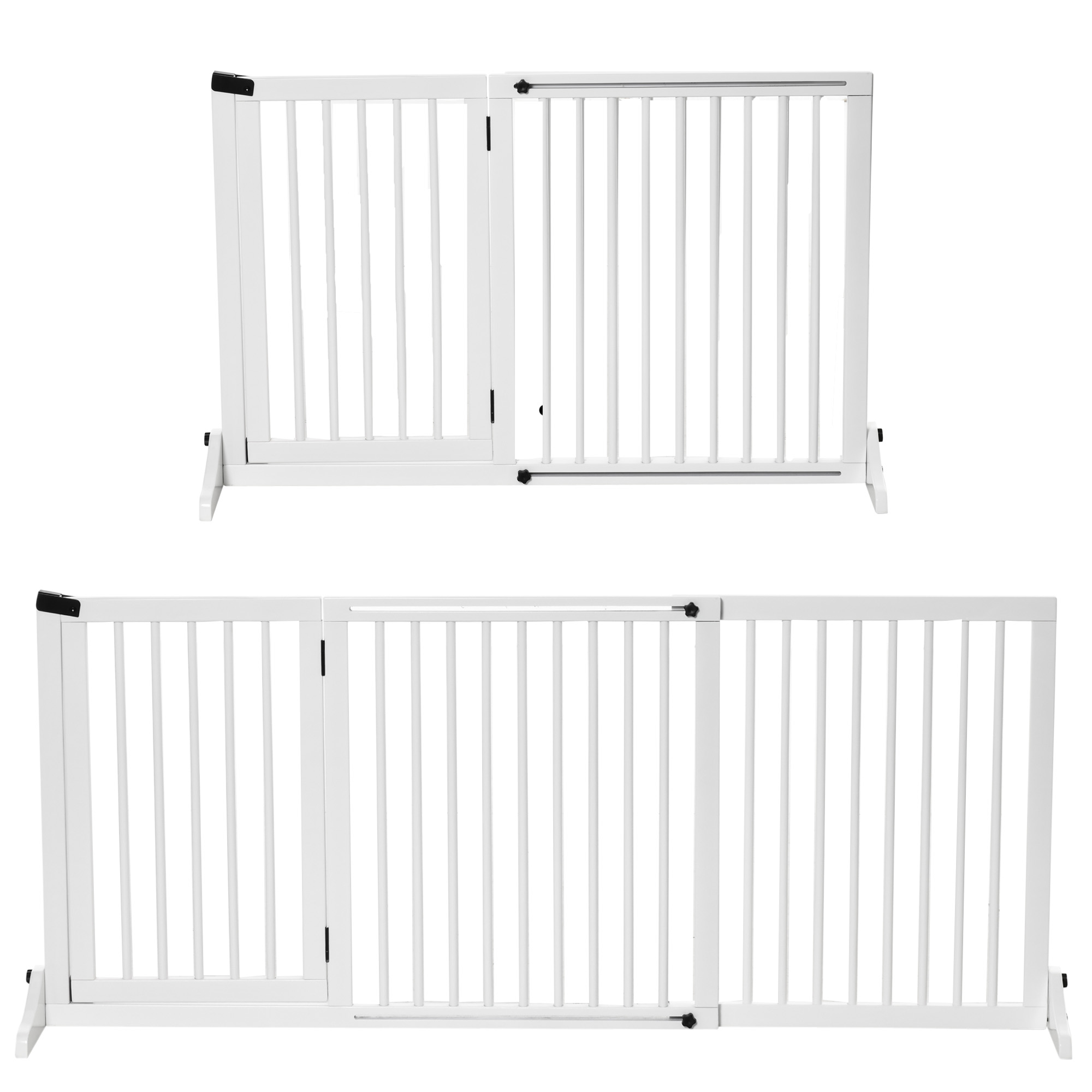 Barrière de chien pliable 3 panneaux en pin massif