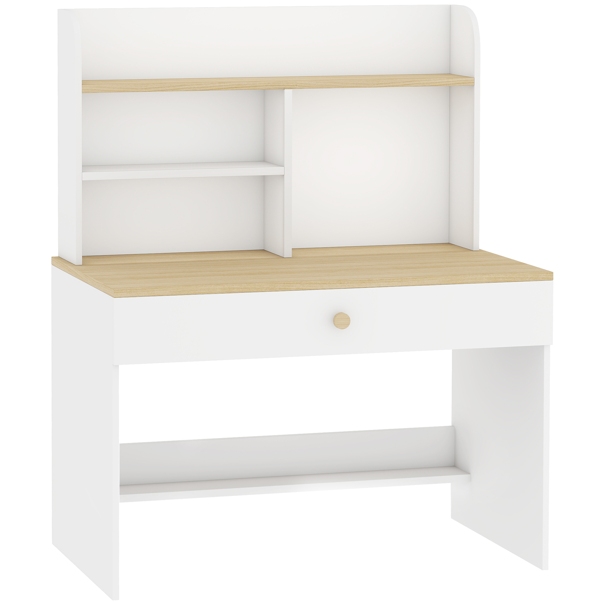 Bureau Enfant avec Étagère et Tiroir Profond, Table d'Apprentissage 80x50x100 cm