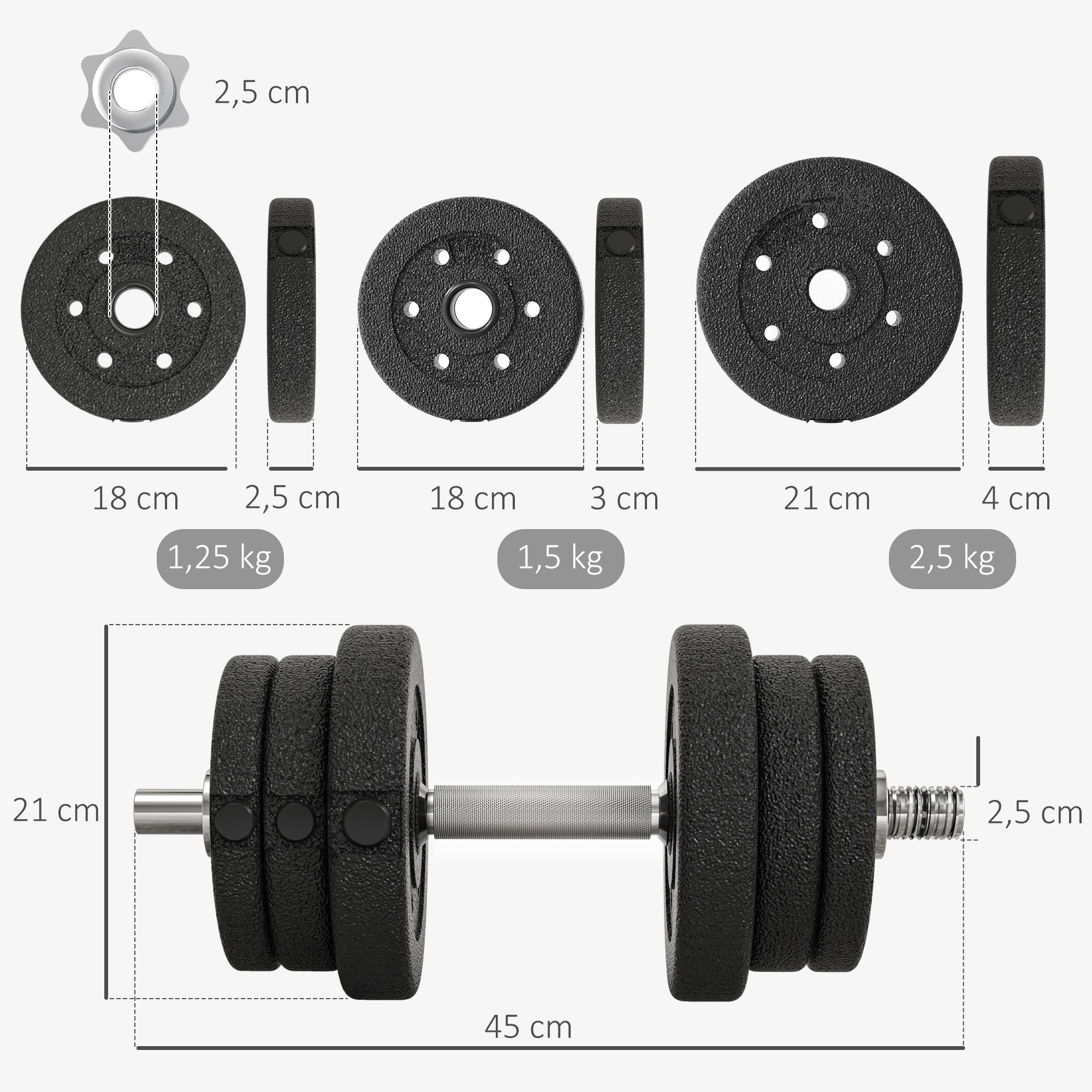 Set haltères noir