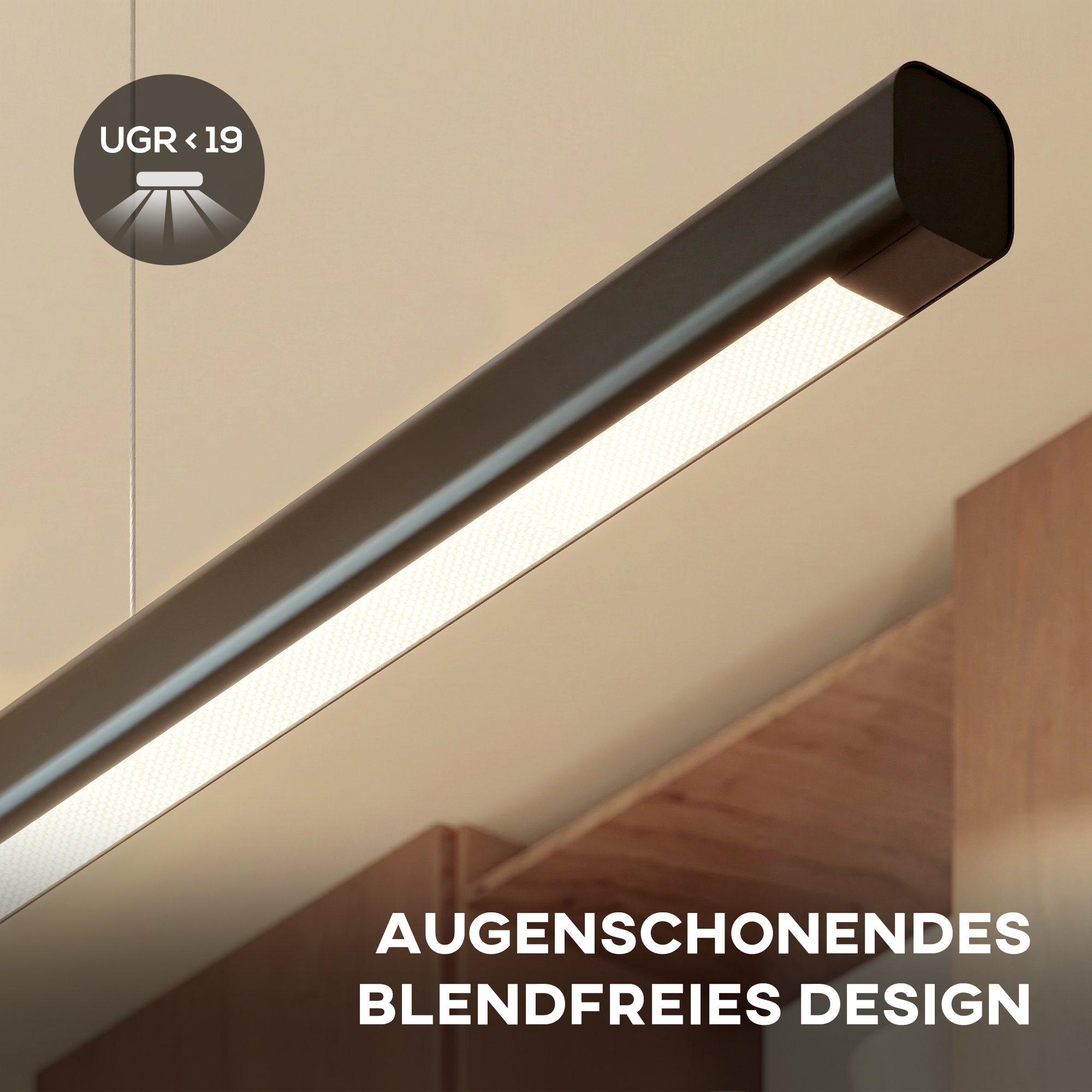 Lumière anti‑éblouissement UGR<19 sans scintillement haut CRI