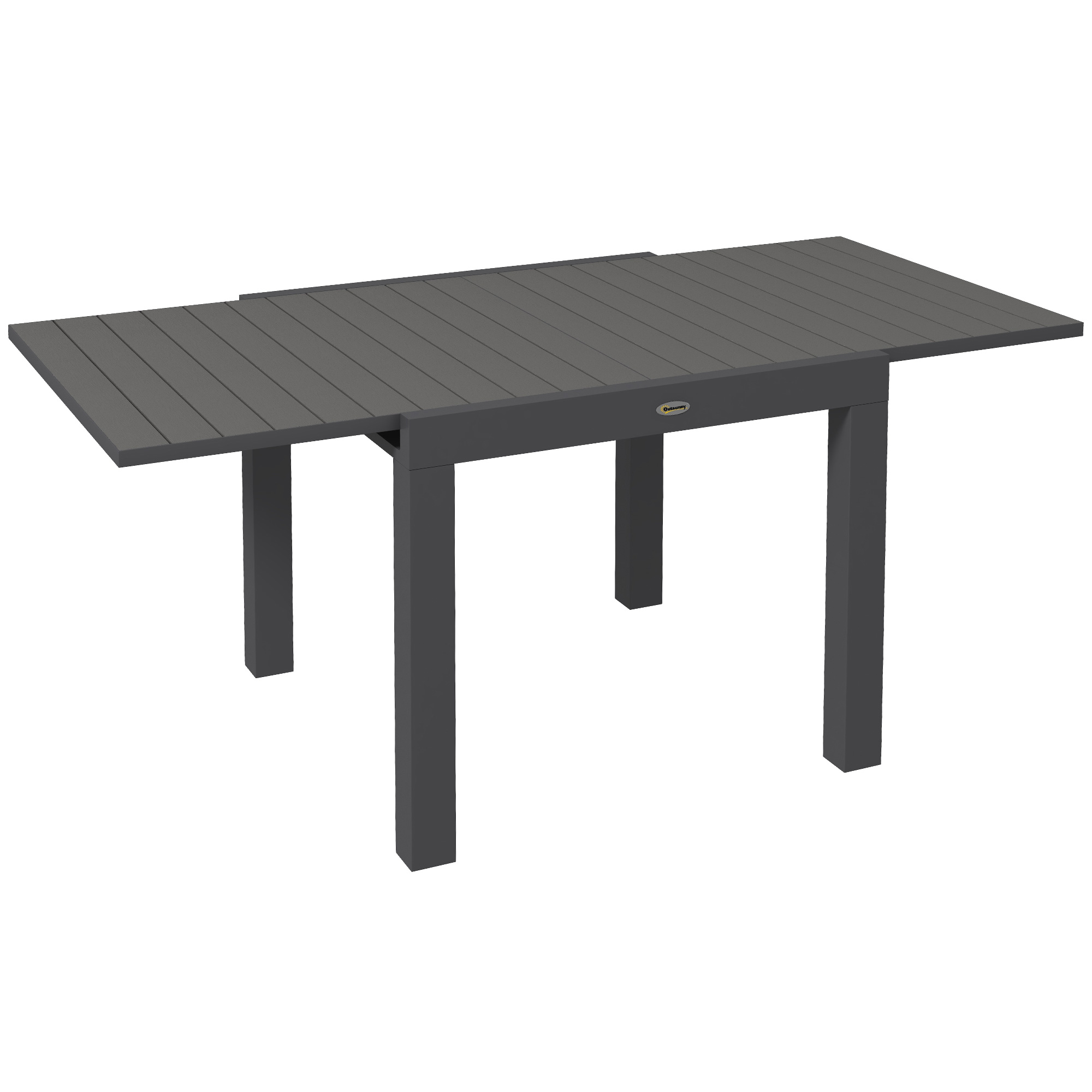 Table de jardin extensible aluminium lattes 81-162x80cm - Vue 7