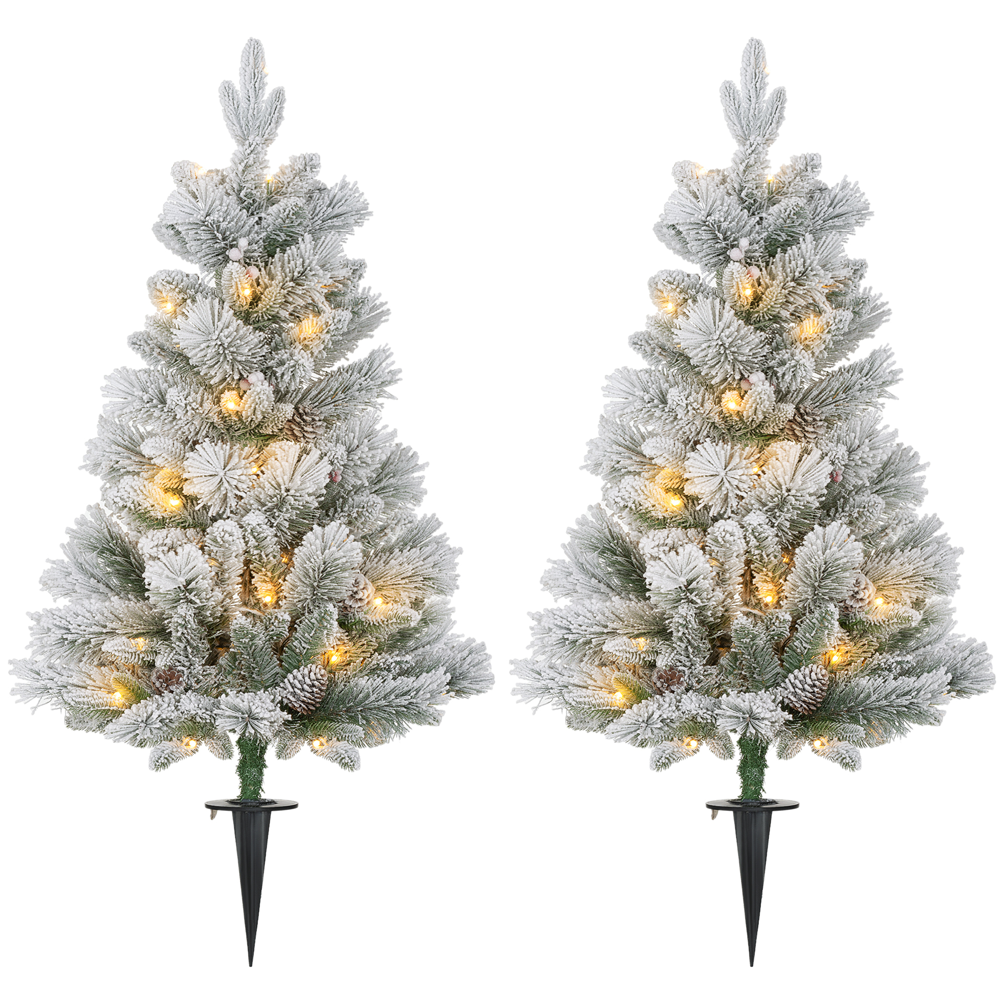 Disposition symétrique de deux sapins