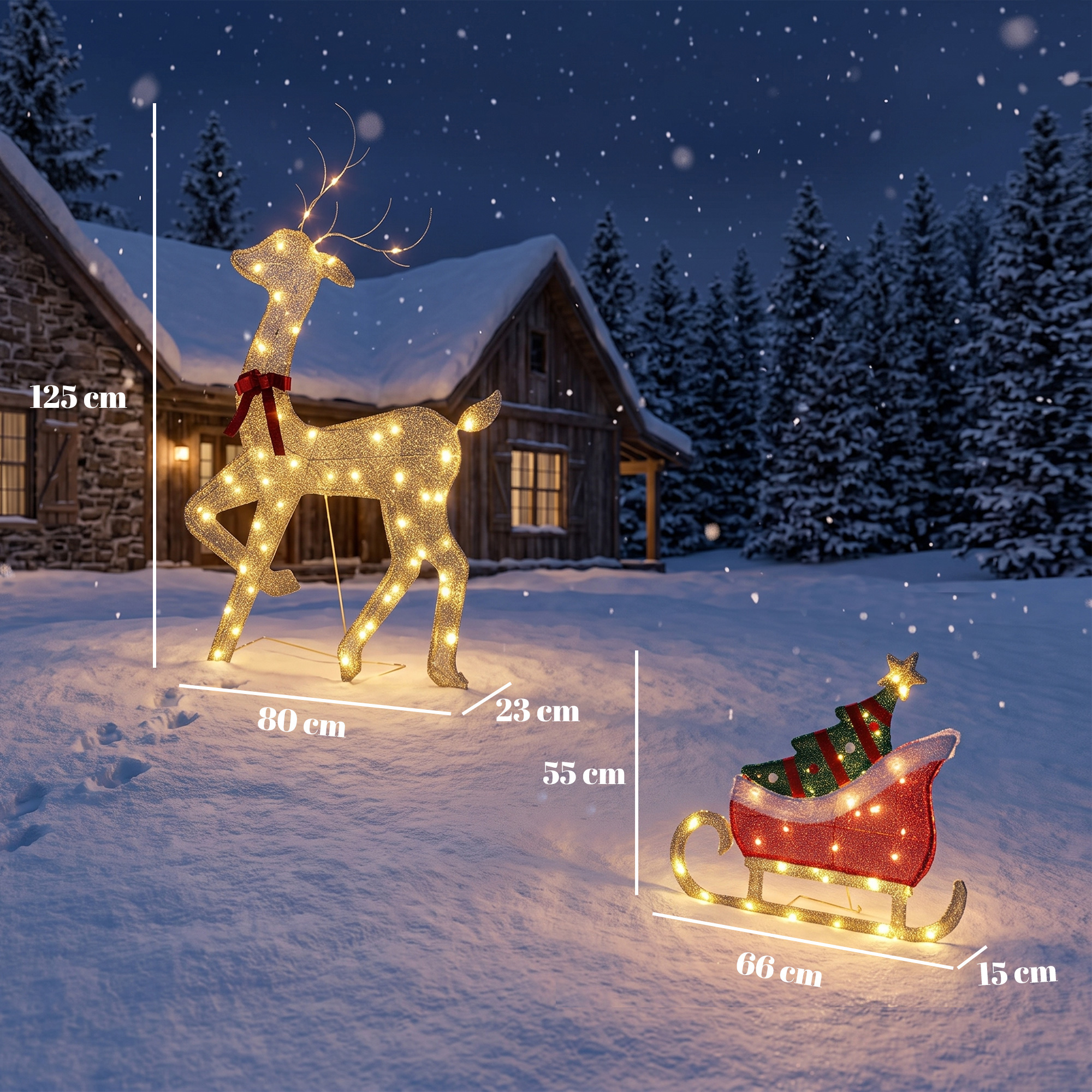 Renne et traîneau Noël