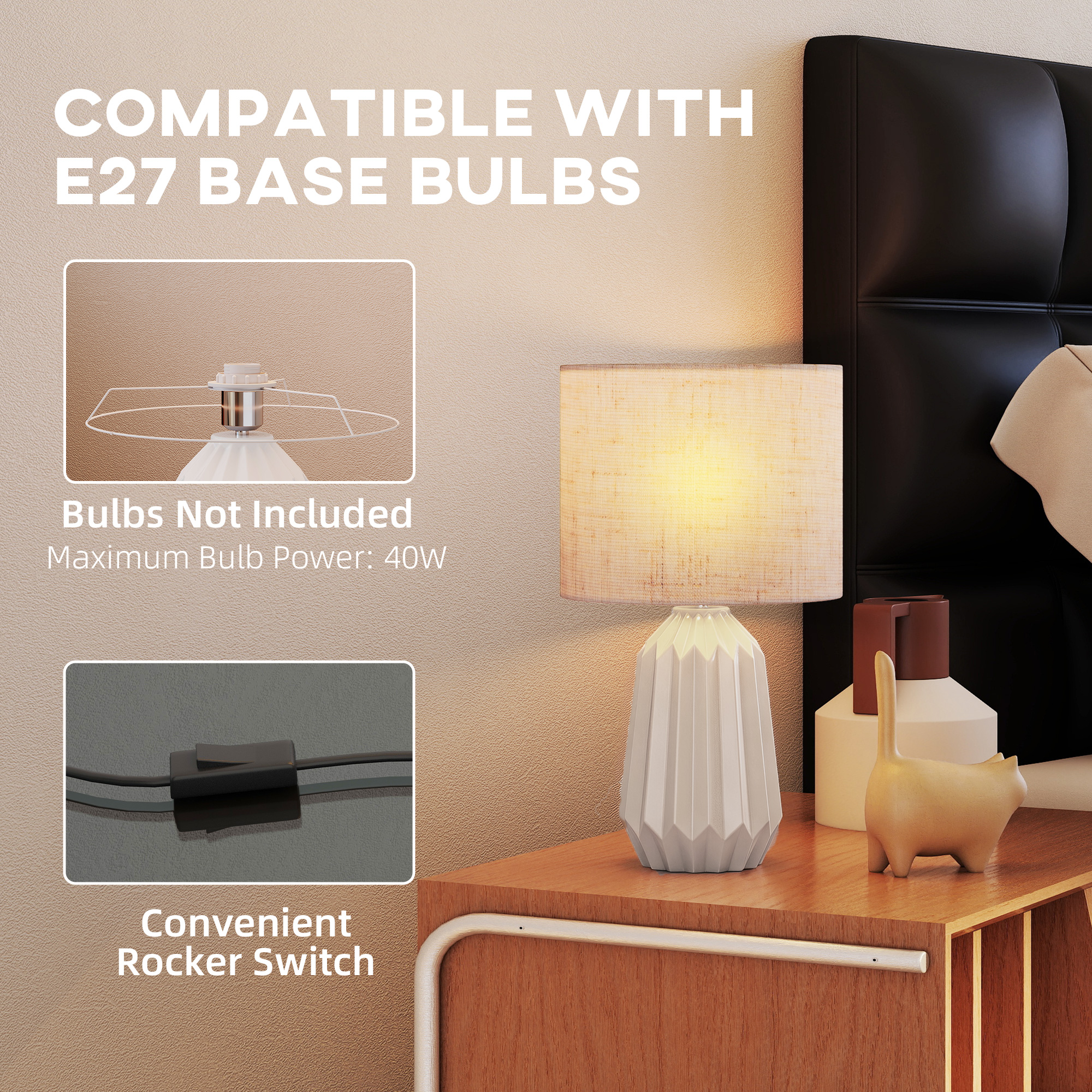 Culot E27 ampoule non fournie interrupteur bascule