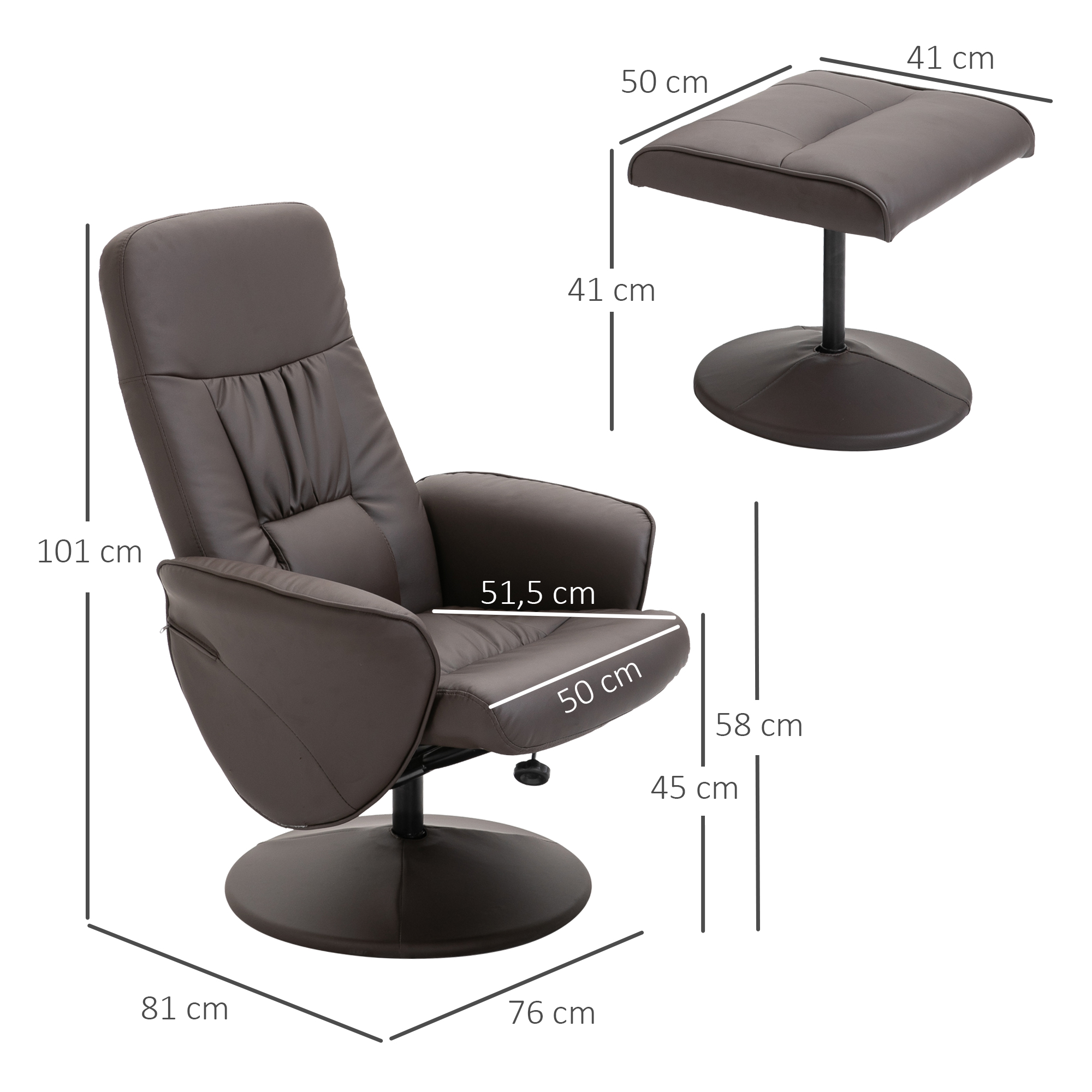 Fauteuil inclinable marron