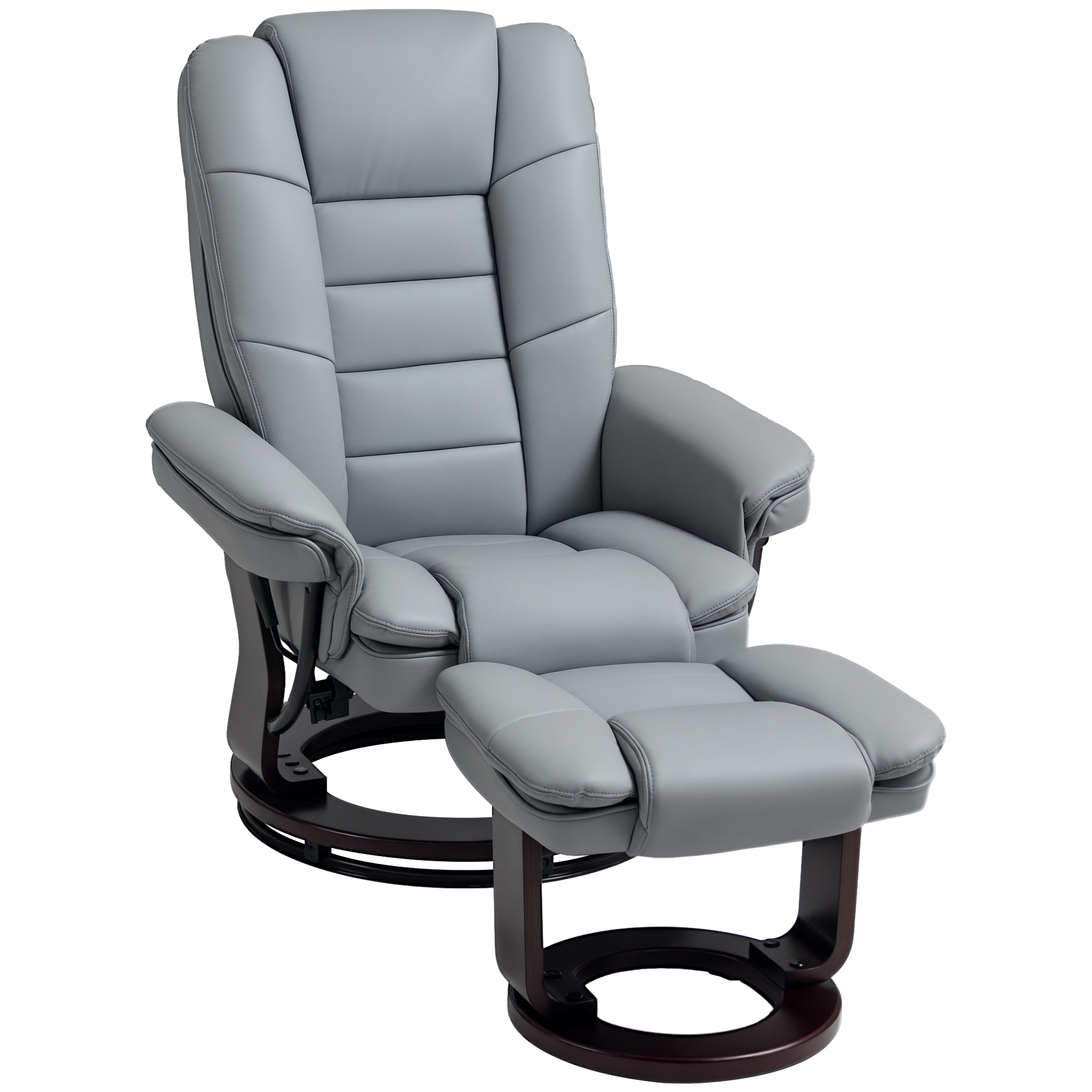 Fauteuil relax avec pouf gris